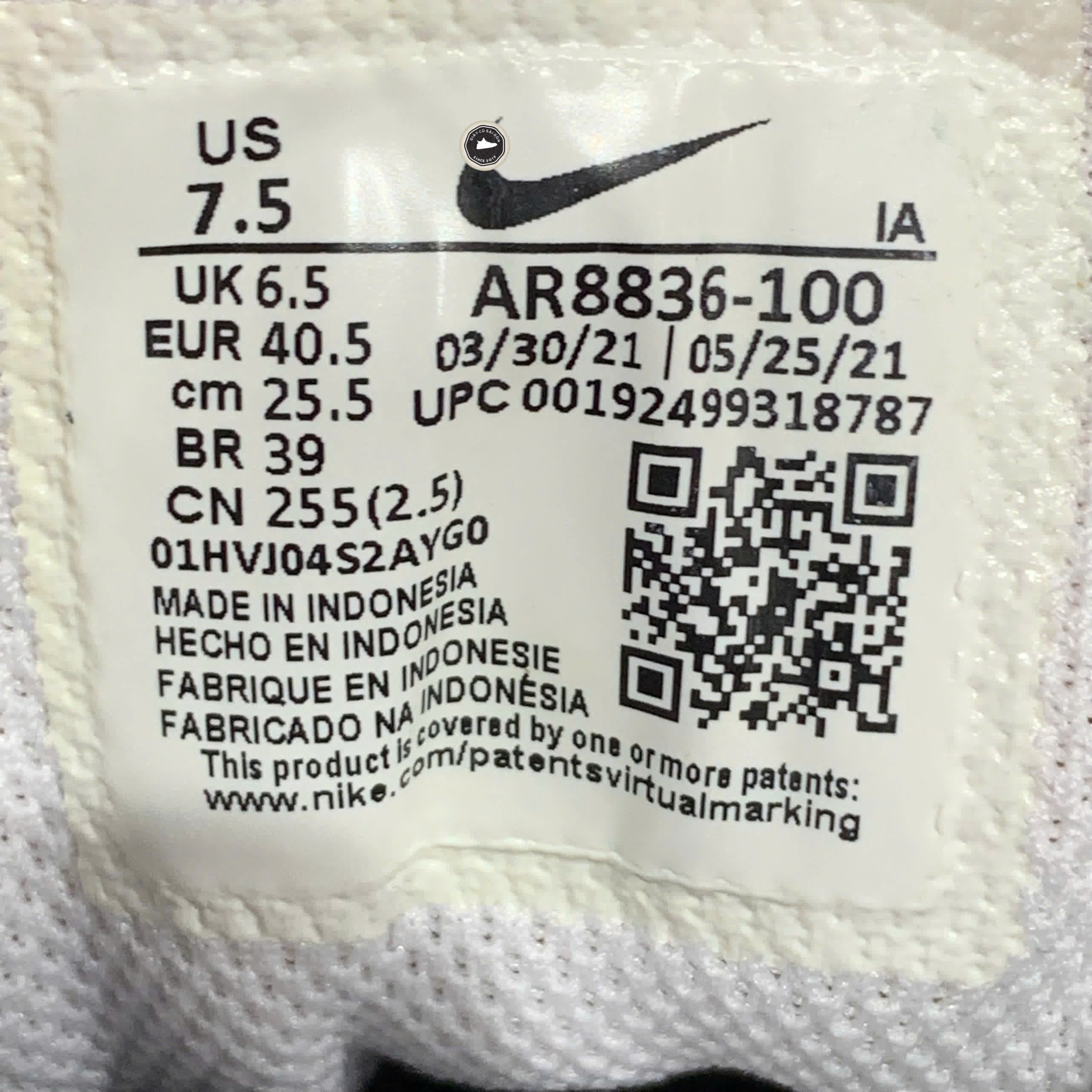 NIKE COURT LITE 2 WHITE BLACK – AR8836 100 SIZE 40.5 – GIÀY 2HAND CHÍNH HÃNG