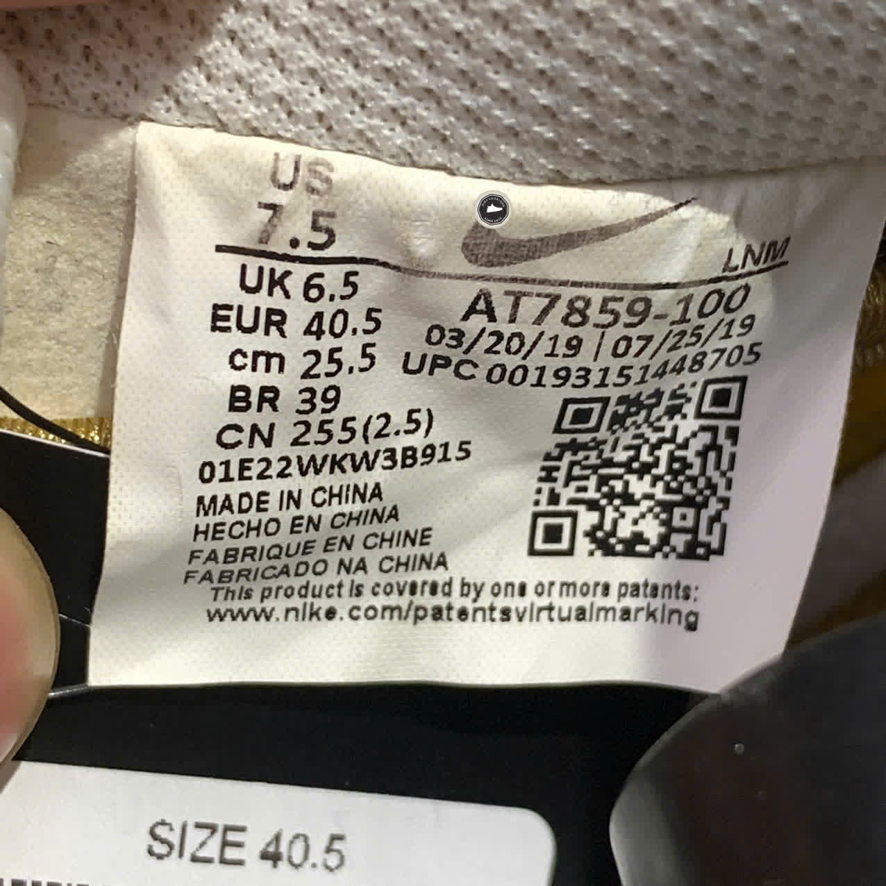 NIKE AIR FORCE 1 TYPE 'GOLD SUEDE' – AT7859-100 – SIZE 40.5 GIÀY 2HAND CHÍNH HÃNG – PVN19769