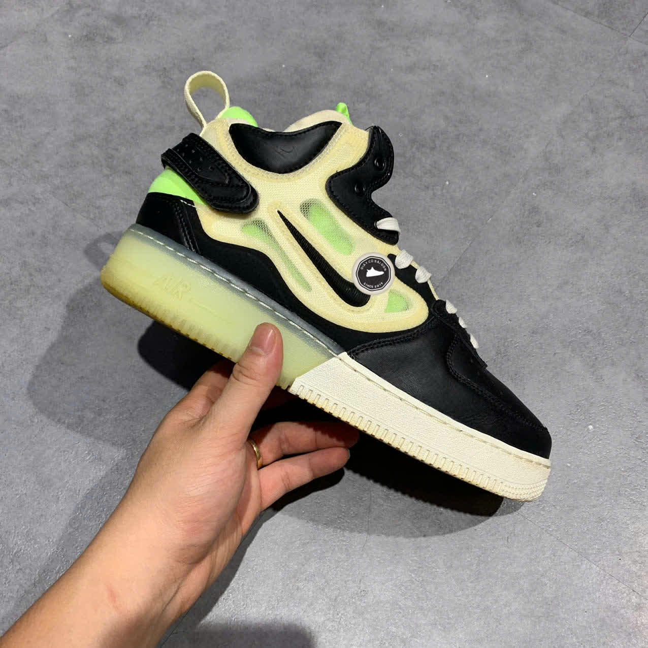 NIKE AIR FORCE MID REACT “BLACK NEON” DQ1872-100 SIZE 41 GIÀY