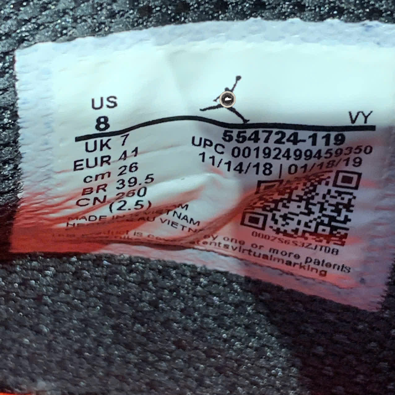 AIR JORDAN 1 LOW WHITE - 554724-119 - SIZE 41  GIÀY 2HAND CHÍNH HÃNG - PVN19805