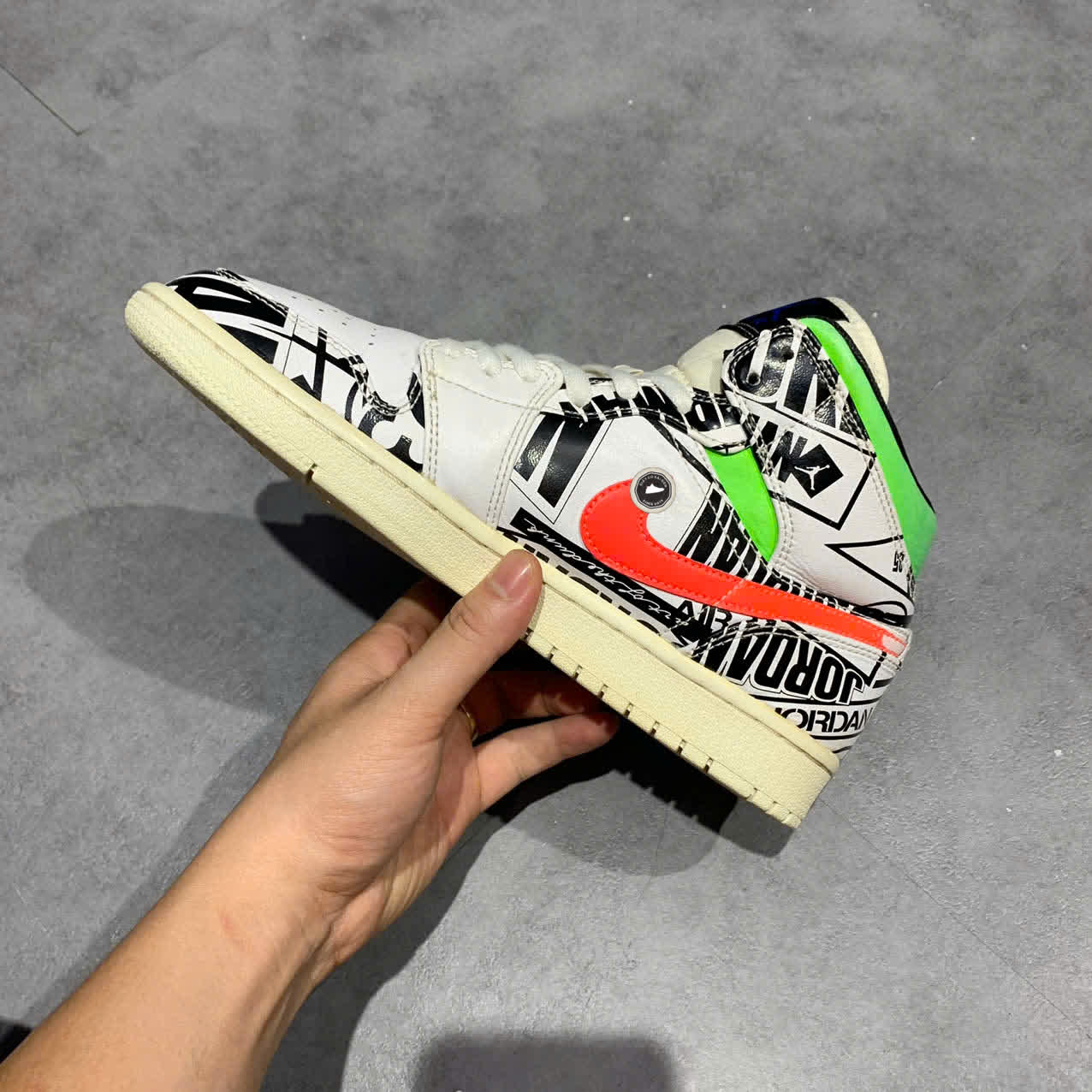 AIR JORDAN 1 LOW WHITE - 554724-119 - SIZE 41  GIÀY 2HAND CHÍNH HÃNG - PVN19805