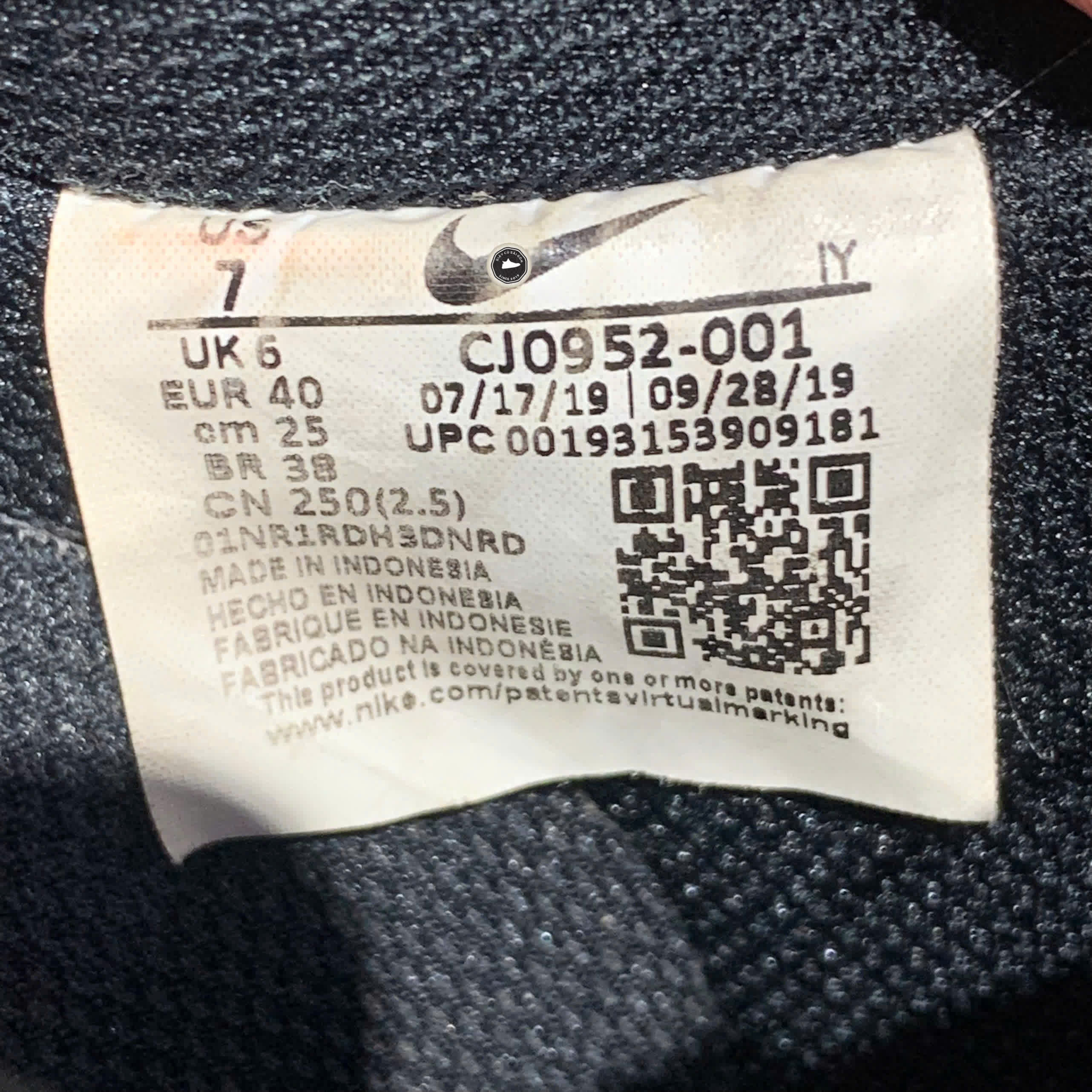 CUSTOM NIKE AIR FORCE 1 '07 AN20 BLACK WHITE CJ0952-001 SIZE 40 GIÀY 2HAND CHÍNH HÃNG PVN19816