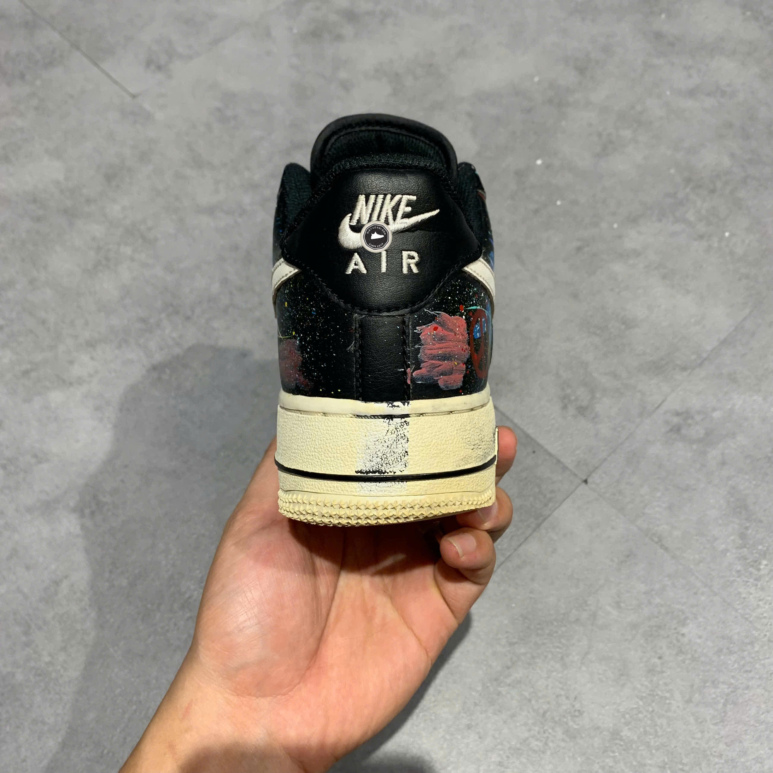 CUSTOM NIKE AIR FORCE 1 '07 AN20 BLACK WHITE CJ0952-001 SIZE 40 GIÀY 2HAND CHÍNH HÃNG PVN19816
