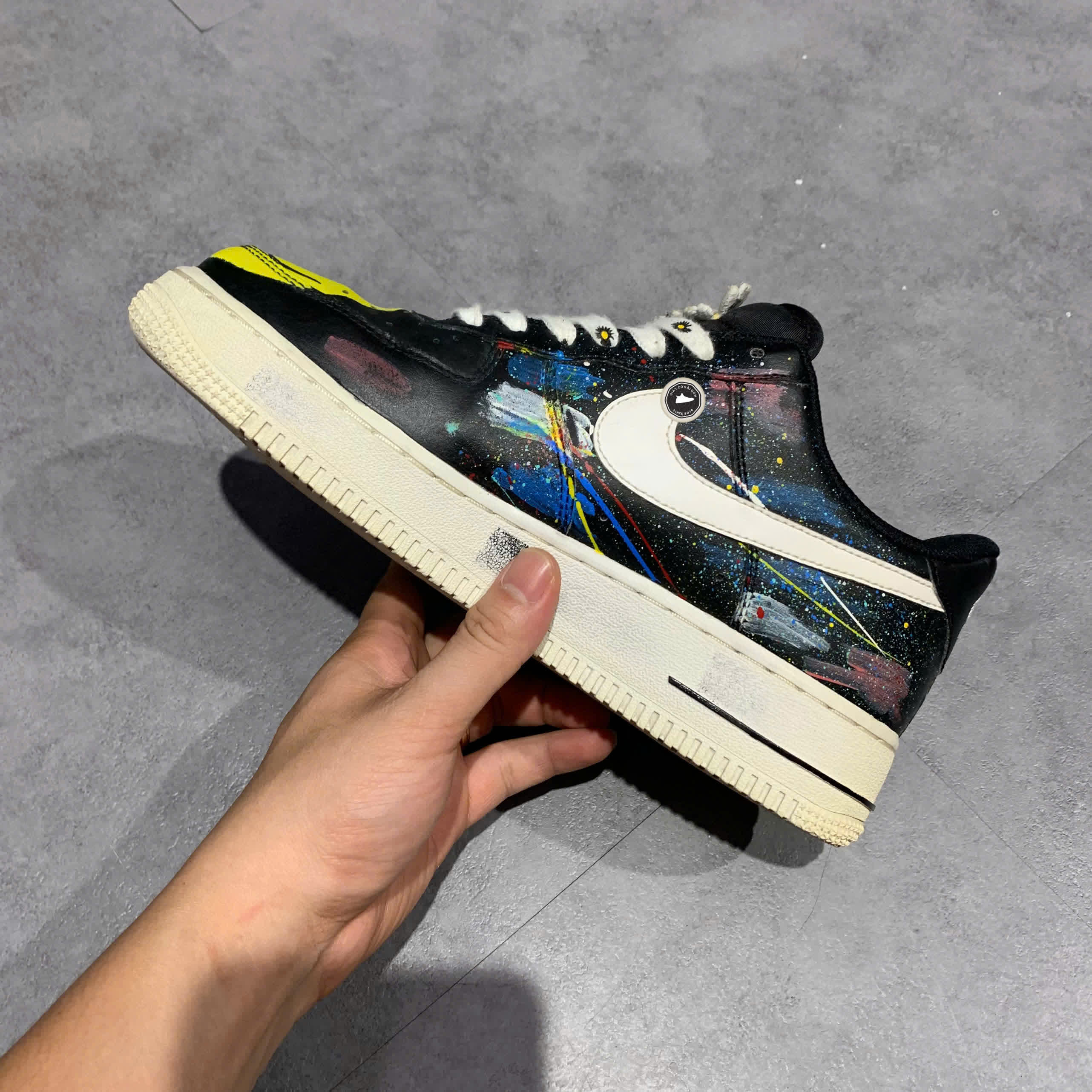 CUSTOM NIKE AIR FORCE 1 '07 AN20 BLACK WHITE CJ0952-001 SIZE 40 GIÀY 2HAND CHÍNH HÃNG PVN19816