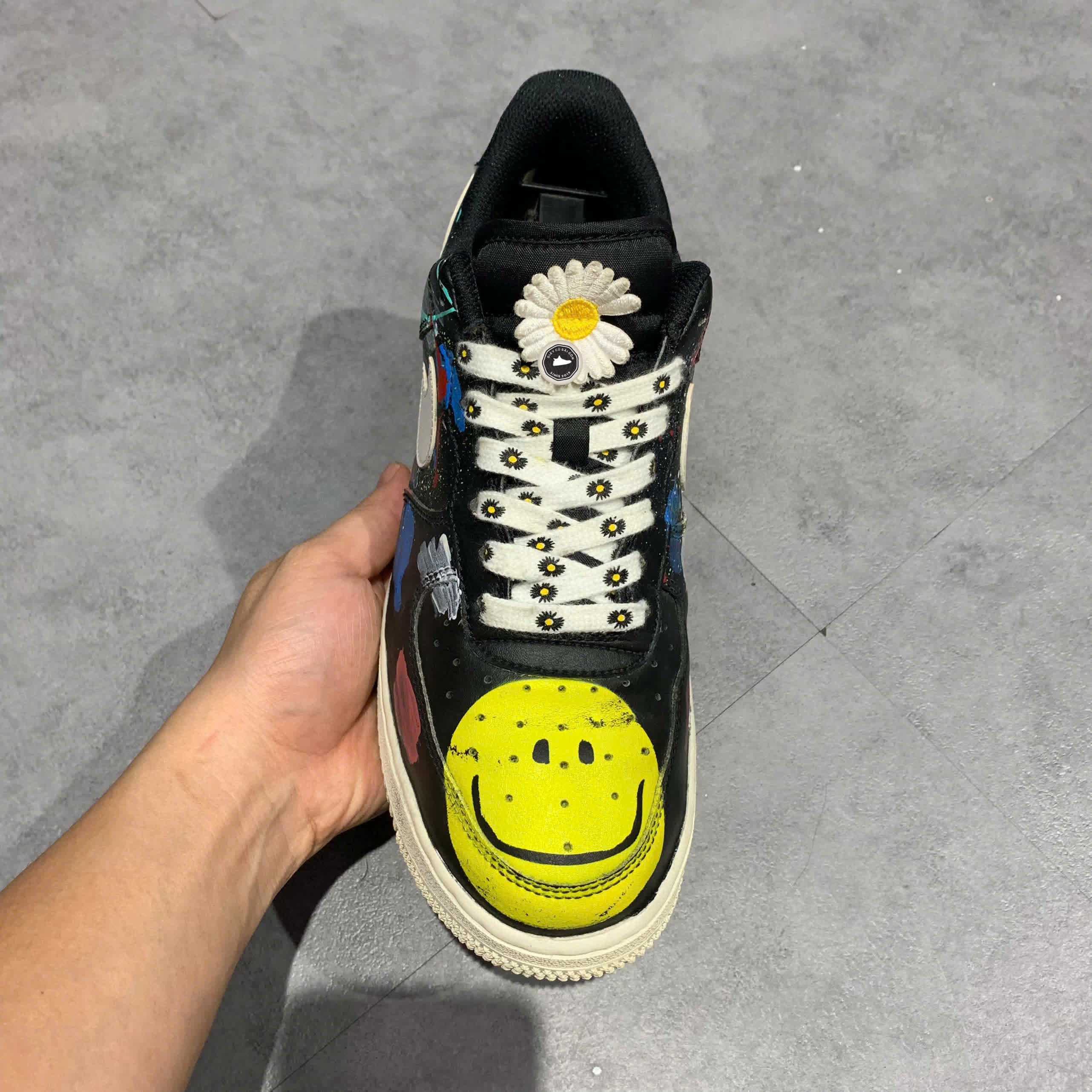 CUSTOM NIKE AIR FORCE 1 '07 AN20 BLACK WHITE CJ0952-001 SIZE 40 GIÀY 2HAND CHÍNH HÃNG PVN19816