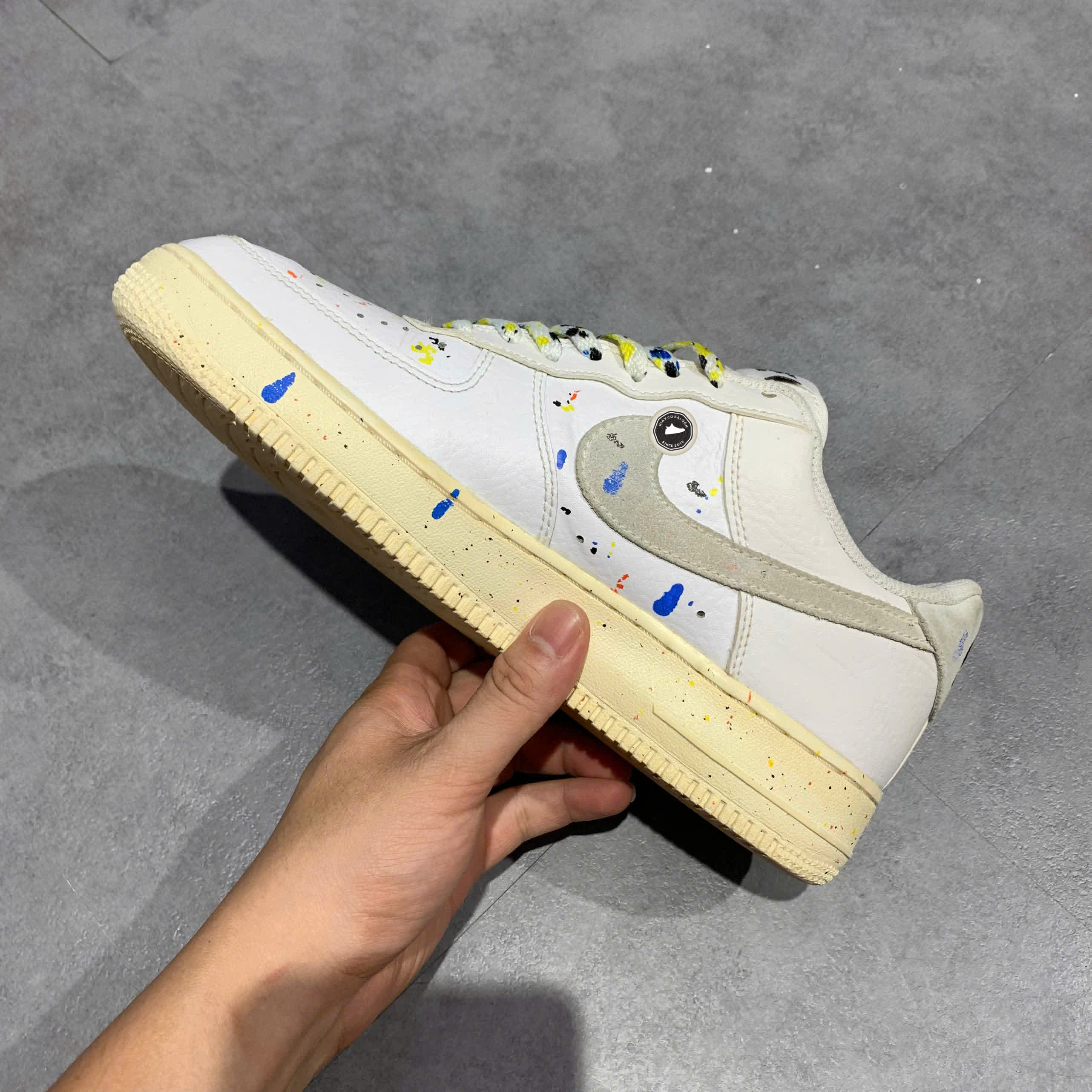 NIKE AIR FORCE 1 LOW “PAINT SPLATTER” CZ0339-100 SIZE 41 GIÀY 2HAND CHÍNH HÃNG PVN19830