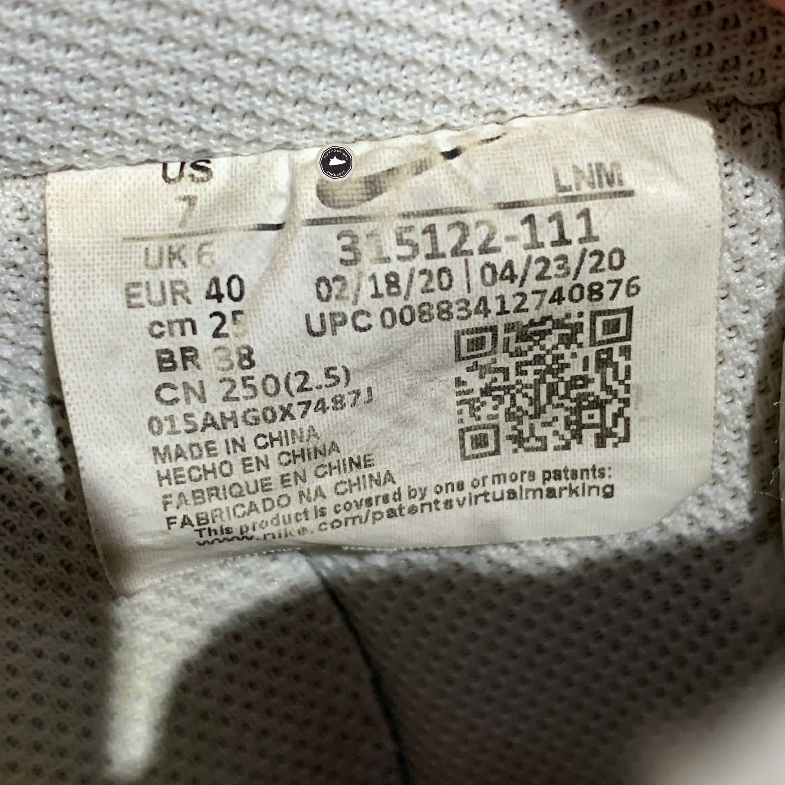 NIKE AIR FORCE 1 LOW “TRIPLE WHITE” 315122-111 SIZE 40 GIÀY 2HAND CHÍNH HÃNG PVN19774