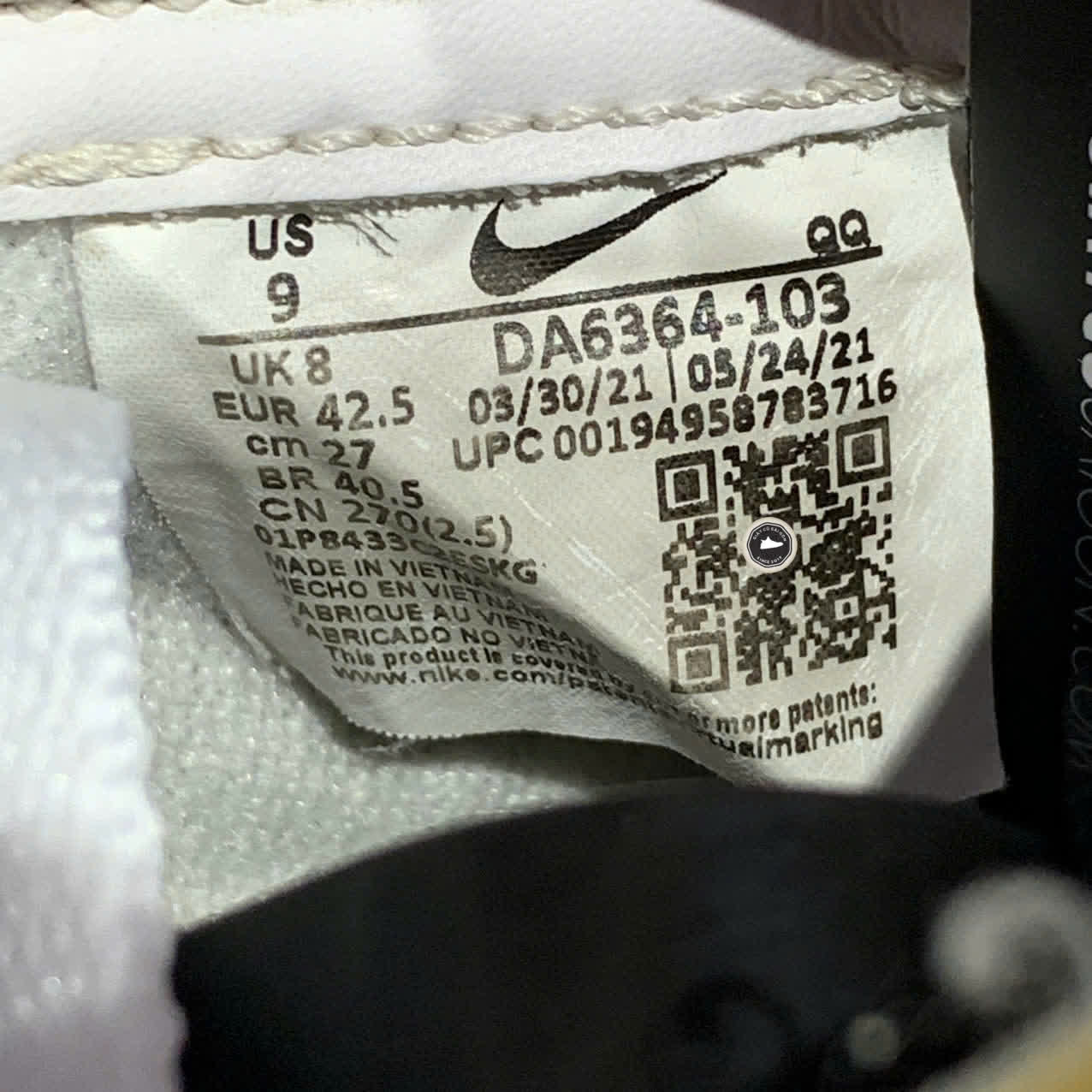 NIKE BLAZER LOW ’77 VINTAGE “SUMMIT WHITE / GYM RED” DA6364-103 — SIZE 42.5 GIÀY 2HAND CHÍNH HÃNG — PVN19686