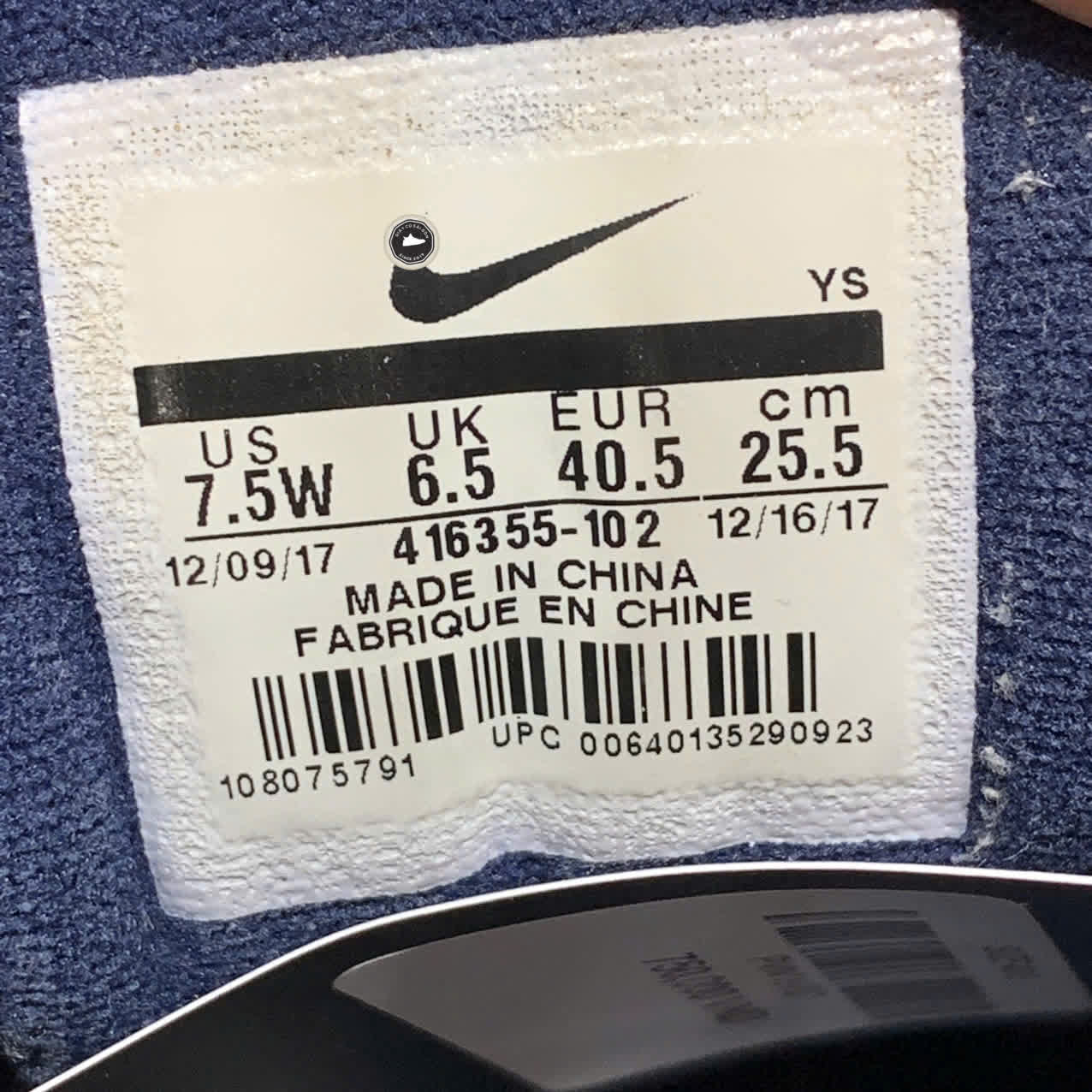 NIKE AIR MONARCH IV “WHITE × METALLIC SILVER × MIDNIGHT NAVY” 416355-102 SIZE 40.5 GIÀY 2HAND CHÍNH HÃNG PVN19707