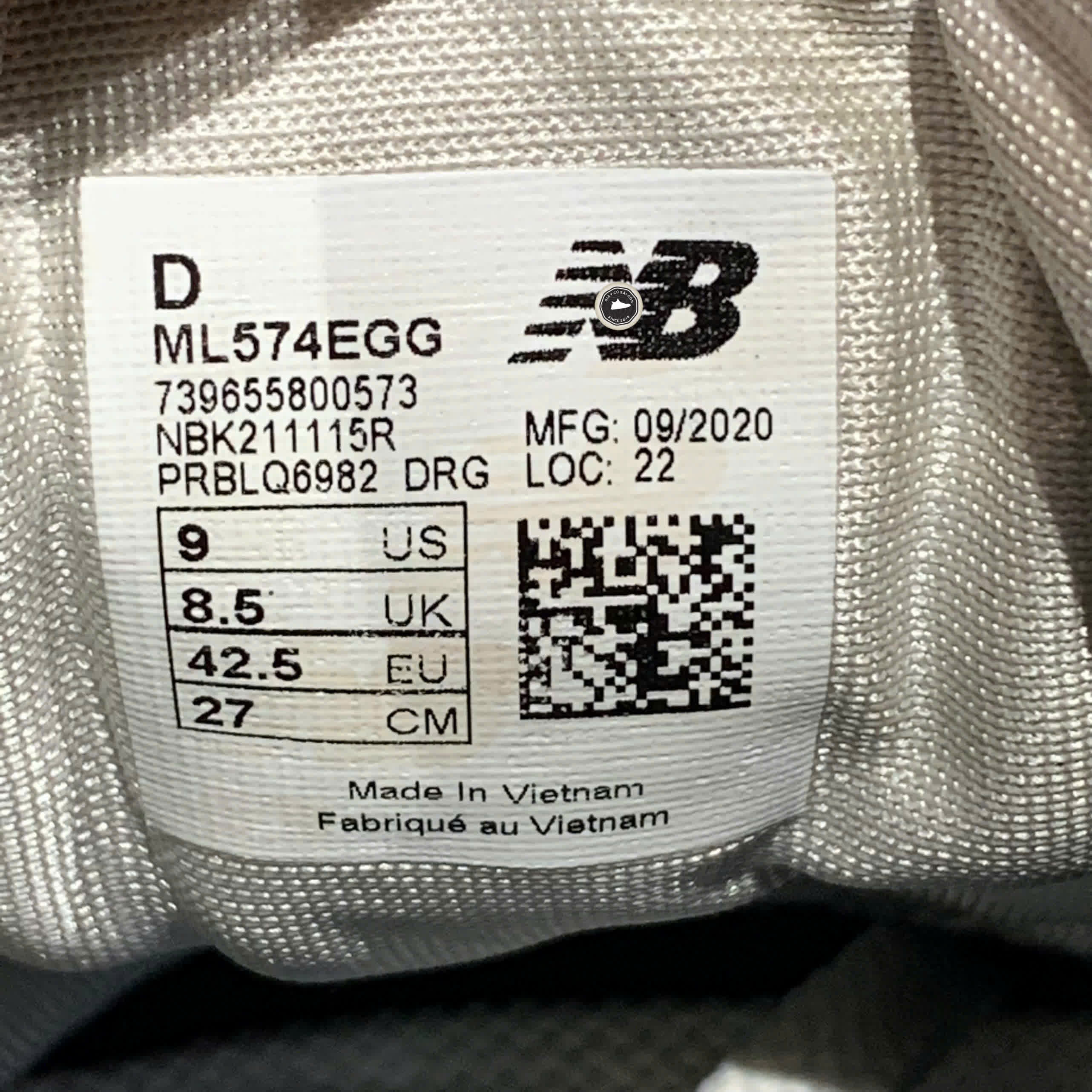 NEW BALANCE 574 ML574EGG SIZE 42.5 GIÀY 2HAND CHÍNH HÃNG PVN19871