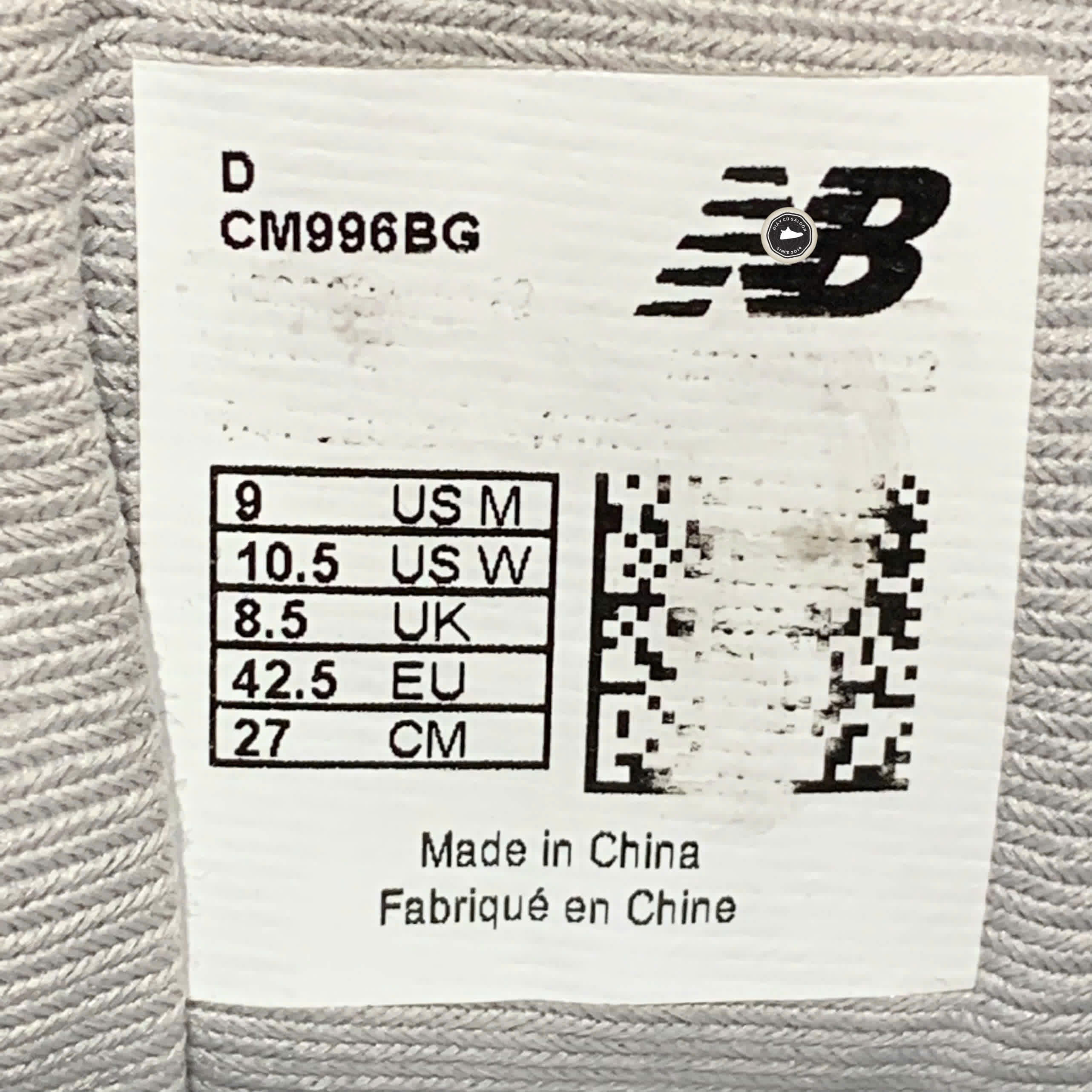 NEW BALANCE 996 CM996BG SIZE 42.5 GIÀY 2HAND CHÍNH HÃNG PVN19848