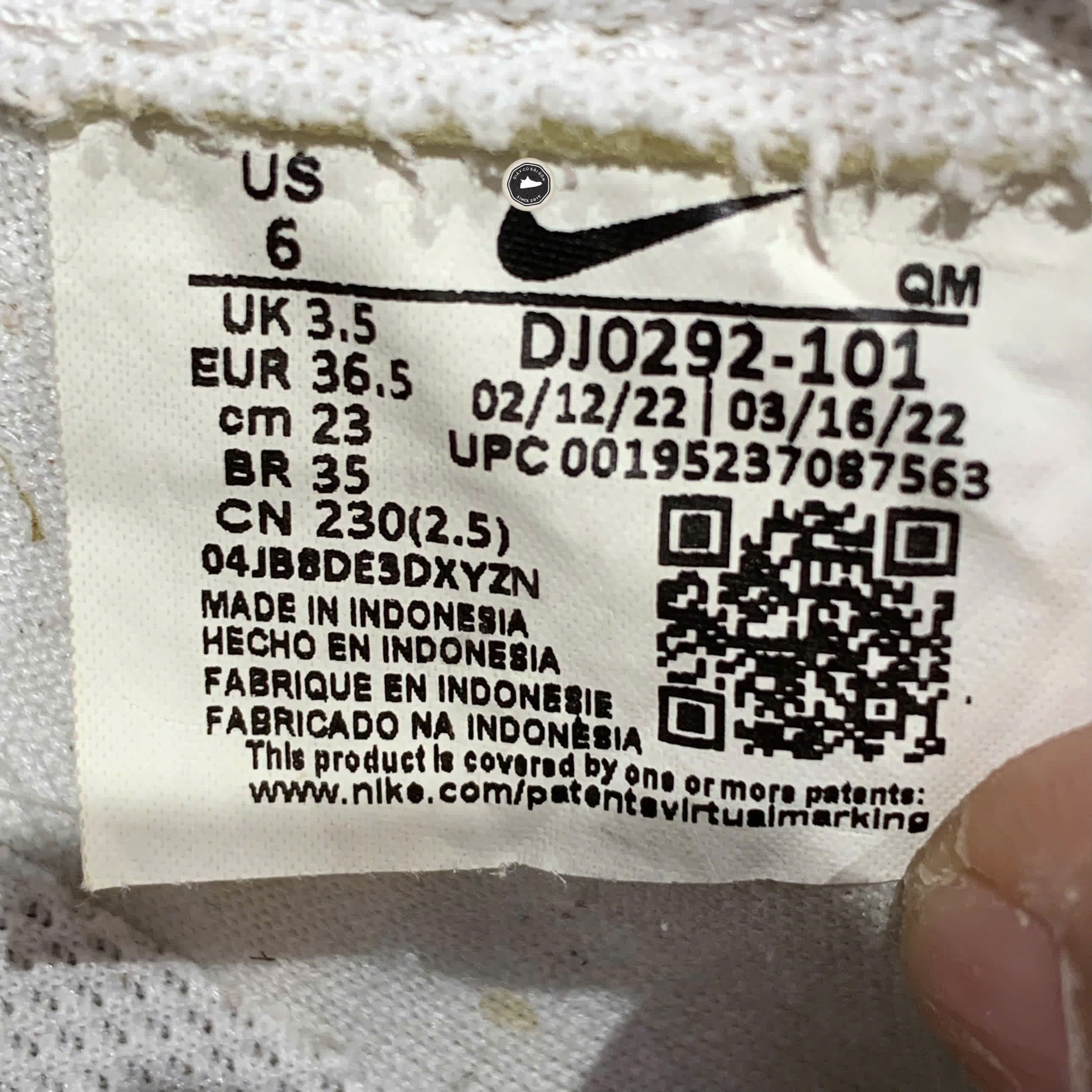 NIKE BLAZER LOW PLATFORM - DJ0292 101 - SIZE 36.5 GIÀY 2HAND CHÍNH HÃNG PVN20248