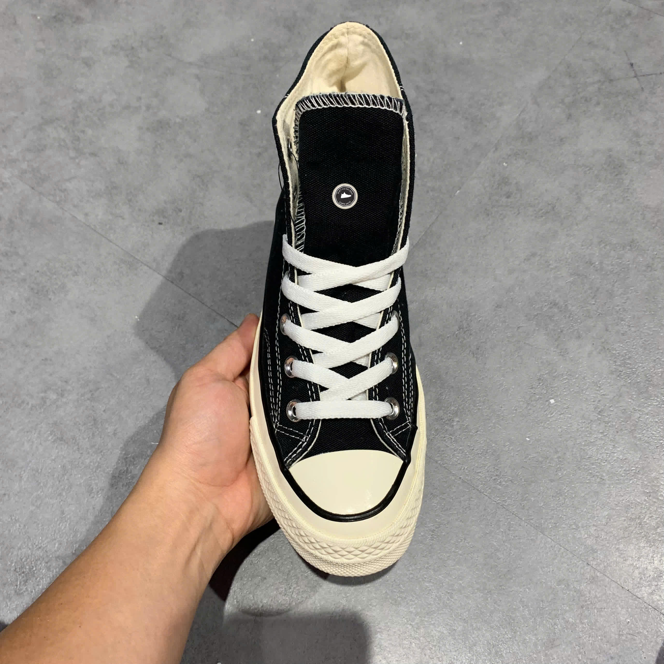 CONVERSE CHUCK TAYLOR ALL-STAR 70 HI BLACK EGRET 162050C SIZE 38 GIÀY 2HAND CHÍNH HÃNG PVN20177