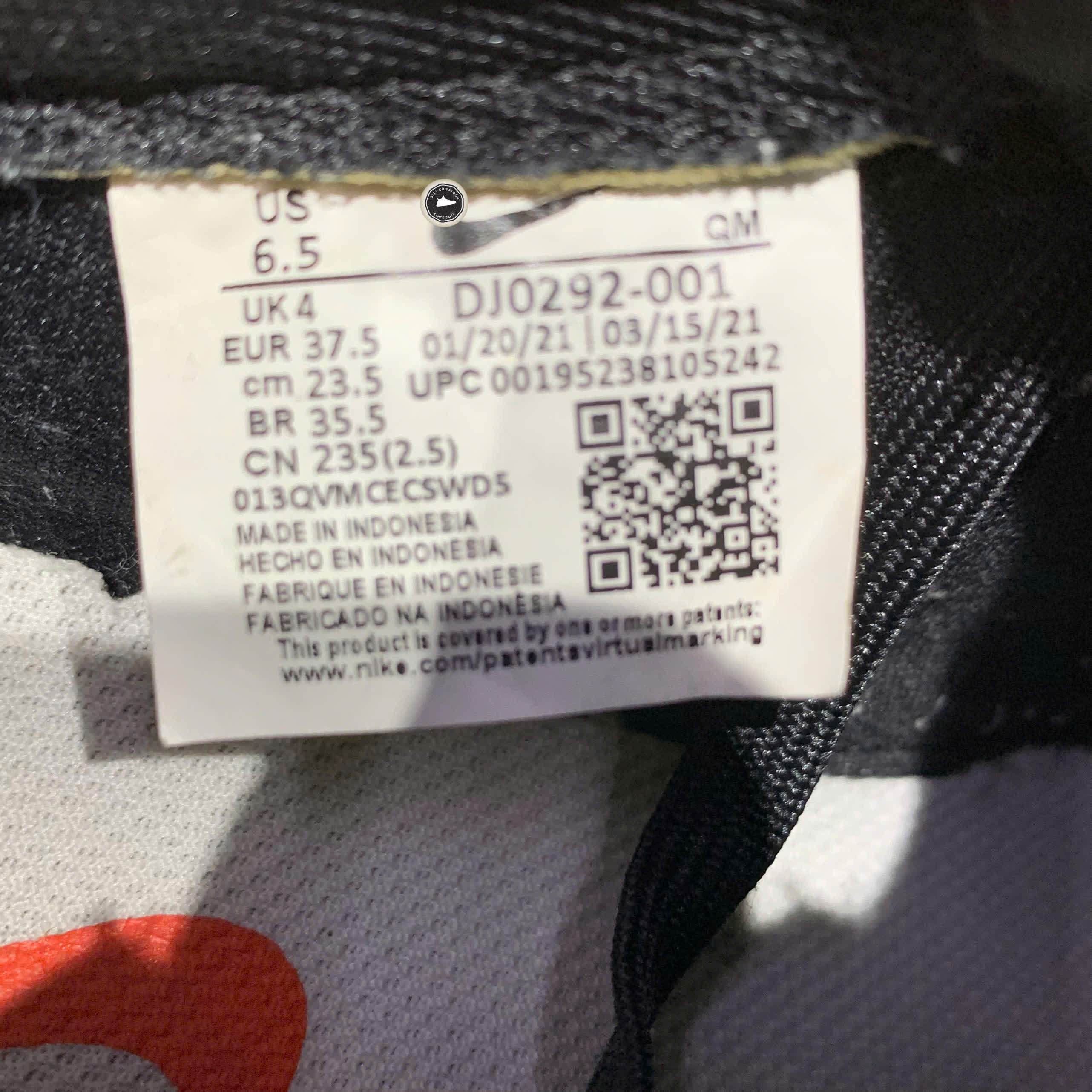 NIKE BLAZER LOW ’77 BLACK WHITE DJ0292-001 SIZE 37.5 GIÀY 2HAND CHÍNH HÃNG PVN20210