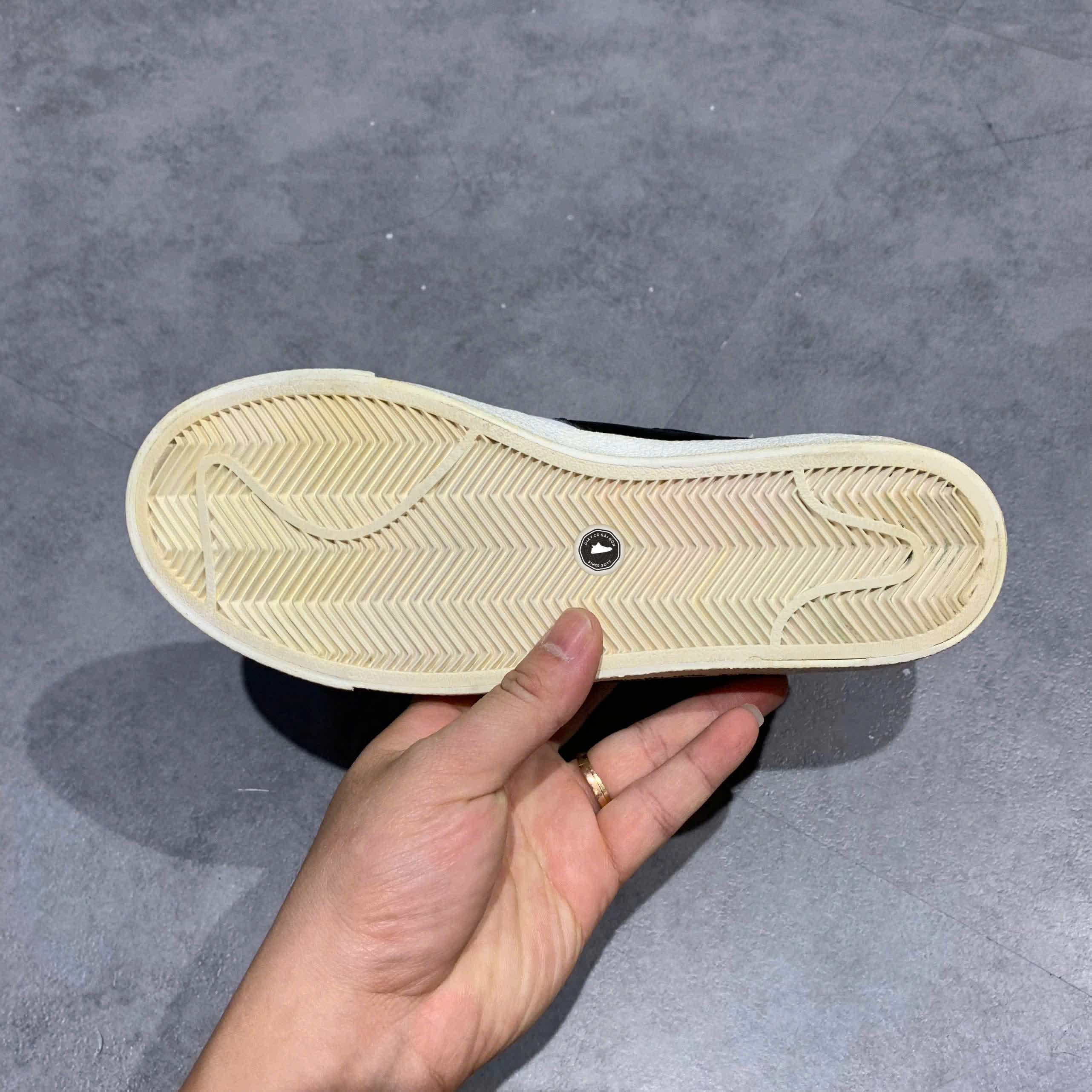 NIKE BLAZER LOW ’77 JUMBO “WHITE BLACK SAIL” DQ1470-101 SIZE 37.5 GIÀY 2HAND CHÍNH HÃNG PVN20188