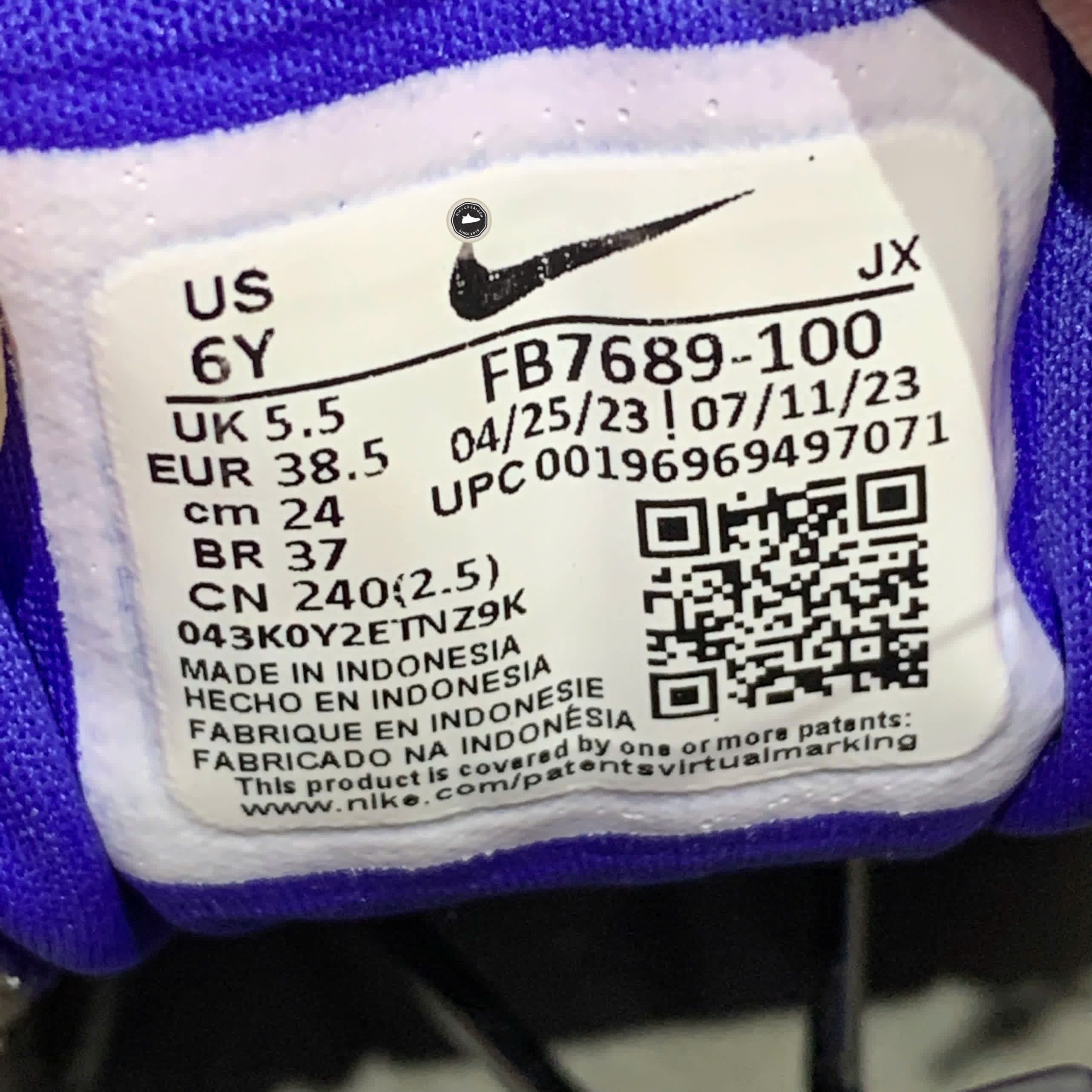 NIKE REVOLUTION 7 FB7689-100 SIZE 38.5 GIÀY 2HAND CHÍNH HÃNG PVN20140