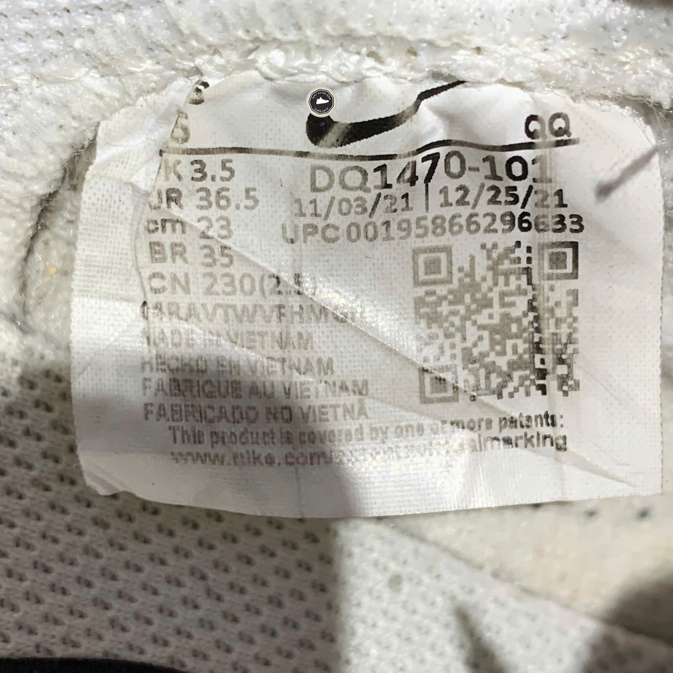 NIKE BLAZER LOW 77 JUMBO DQ1470-101 SIZE 36.5 GIÀY 2HAND CHÍNH HÃNG PVN20198