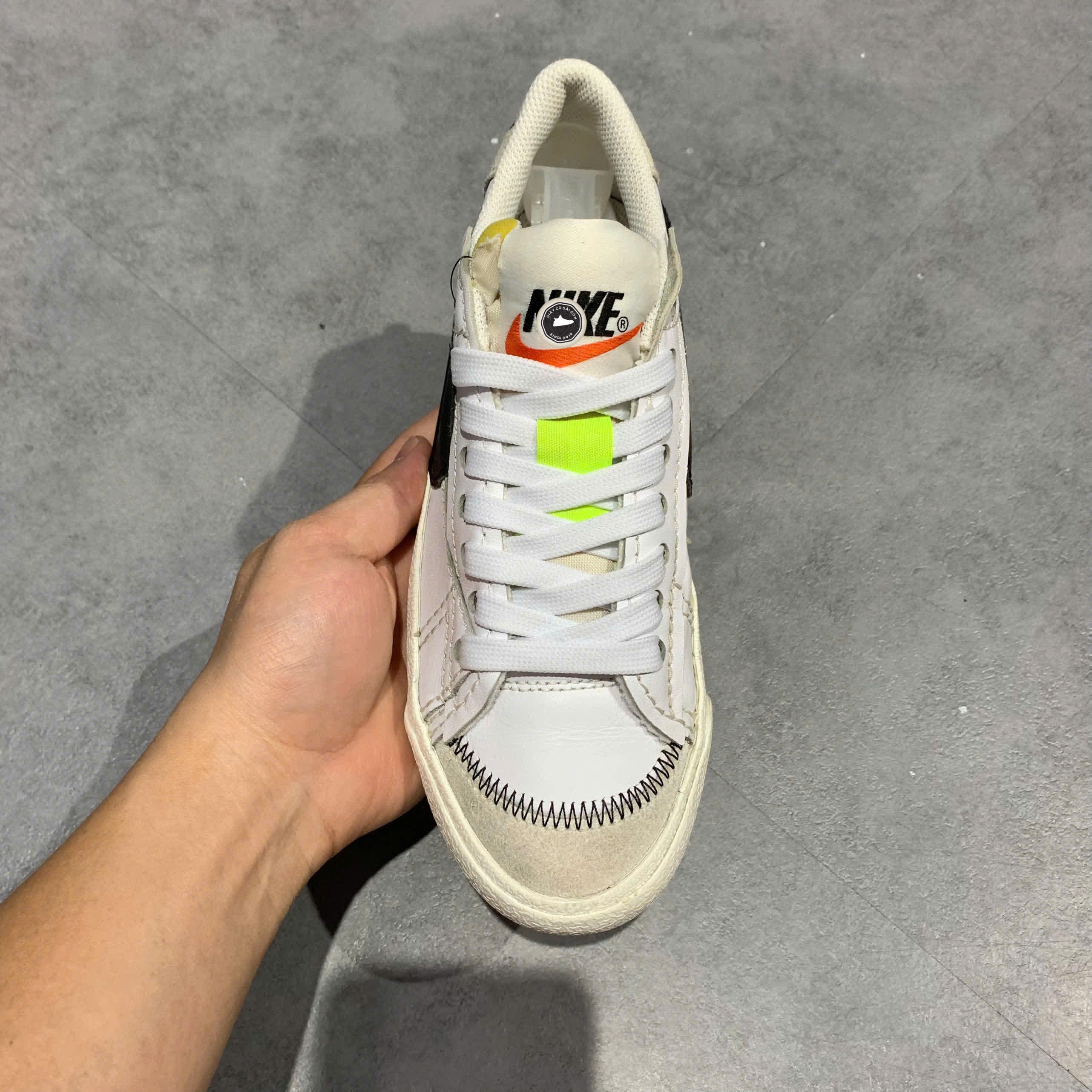 NIKE BLAZER LOW 77 JUMBO DQ1470-101 SIZE 36.5 GIÀY 2HAND CHÍNH HÃNG PVN20198