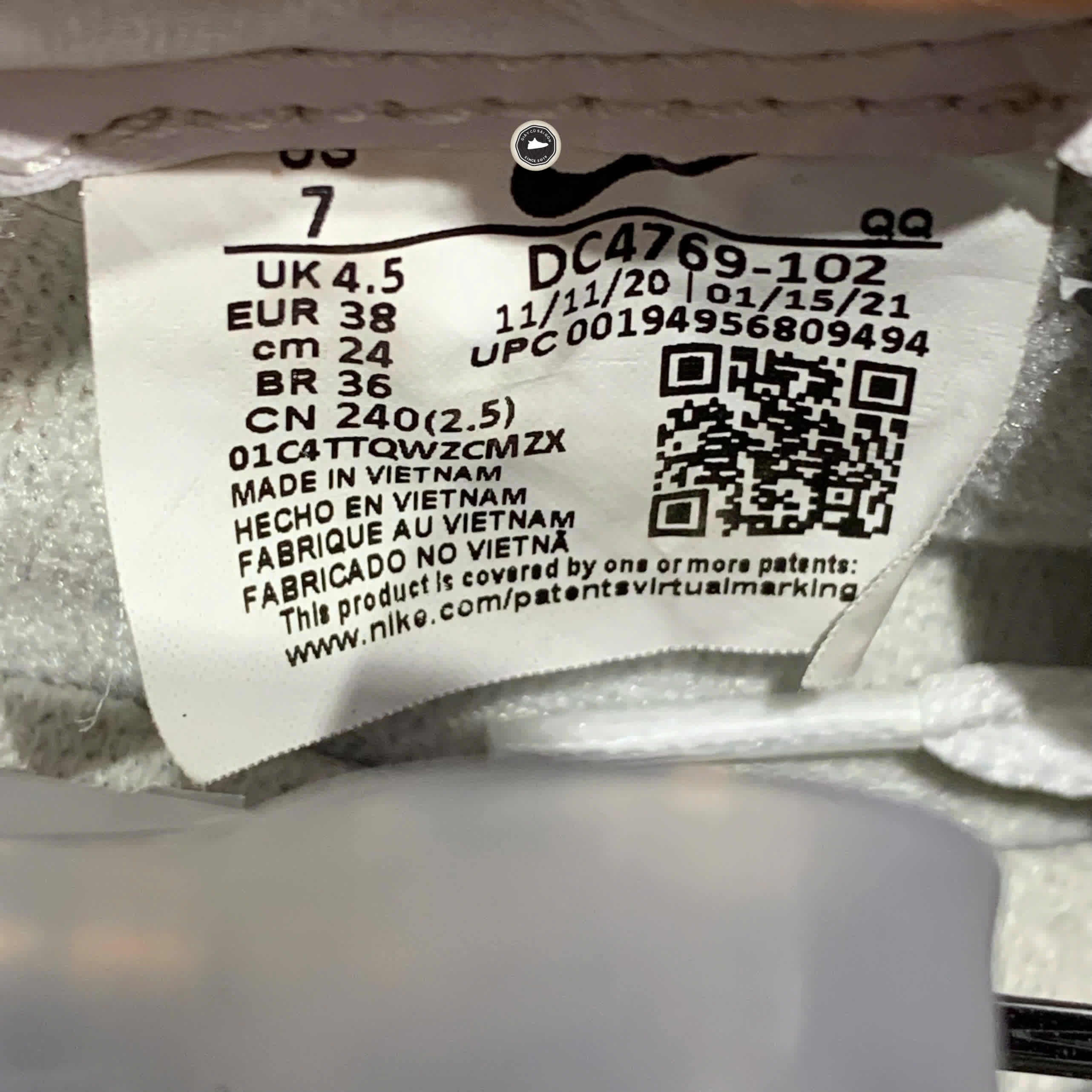 NIKE BLAZER LOW ’77 DC4769-102 SIZE 38 GIÀY 2HAND CHÍNH HÃNG PVN20142