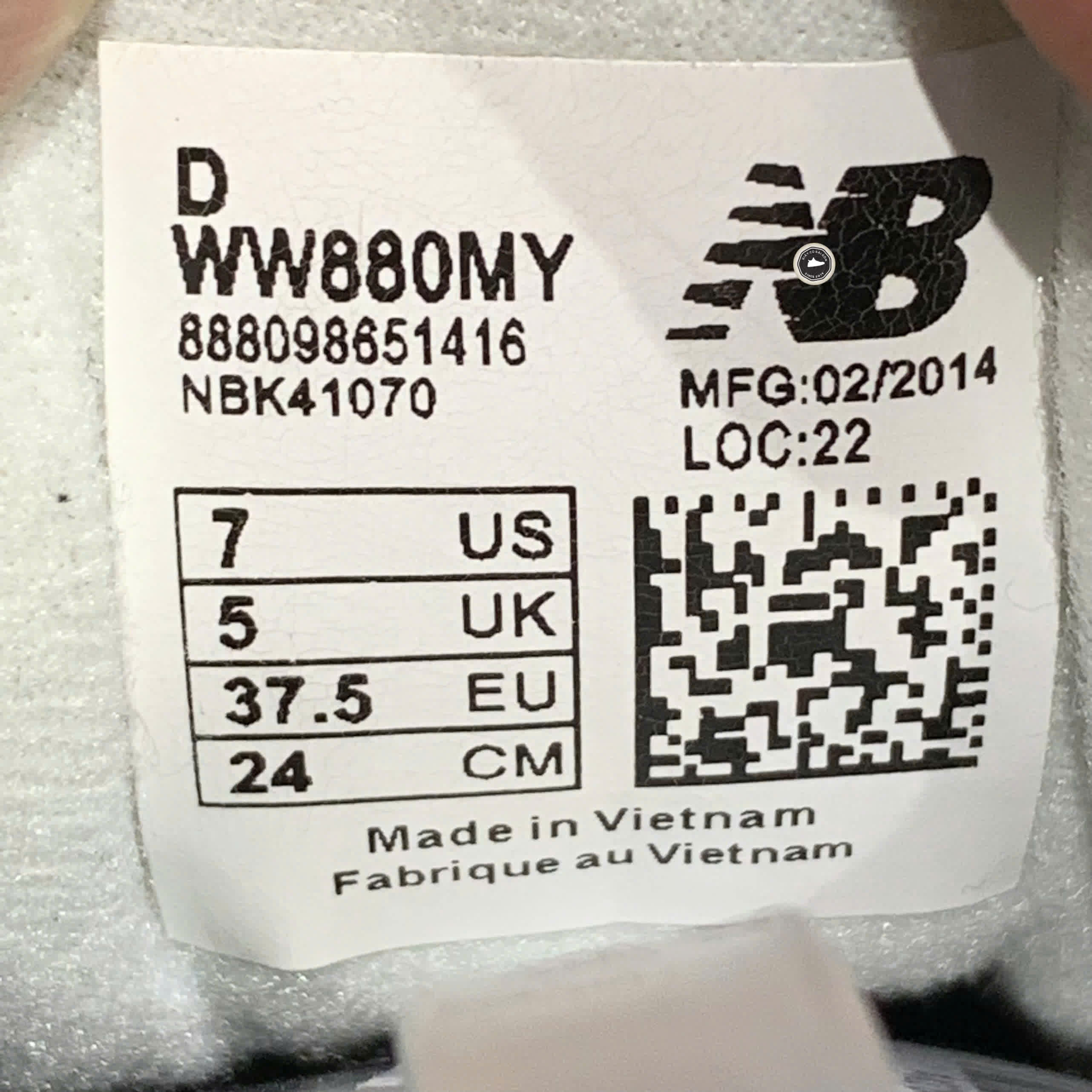 NEW BALANCE 880 WW880MY SIZE 37.5 GIÀY 2HAND CHÍNH HÃNG PVN20164