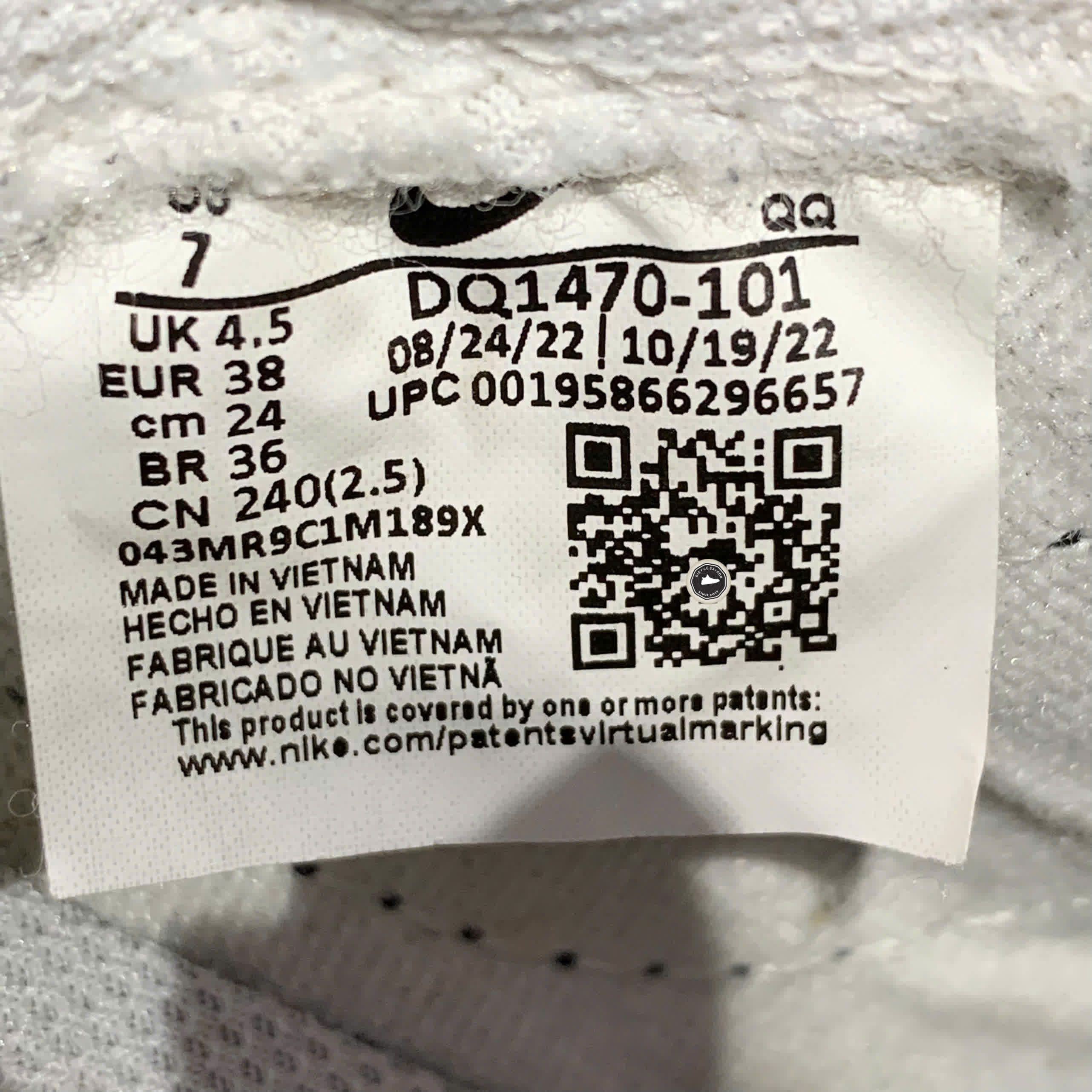 NIKE BLAZER LOW ’77 JUMBO DQ1470-101 SIZE 38 GIÀY 2HAND CHÍNH HÃNG PVN20149