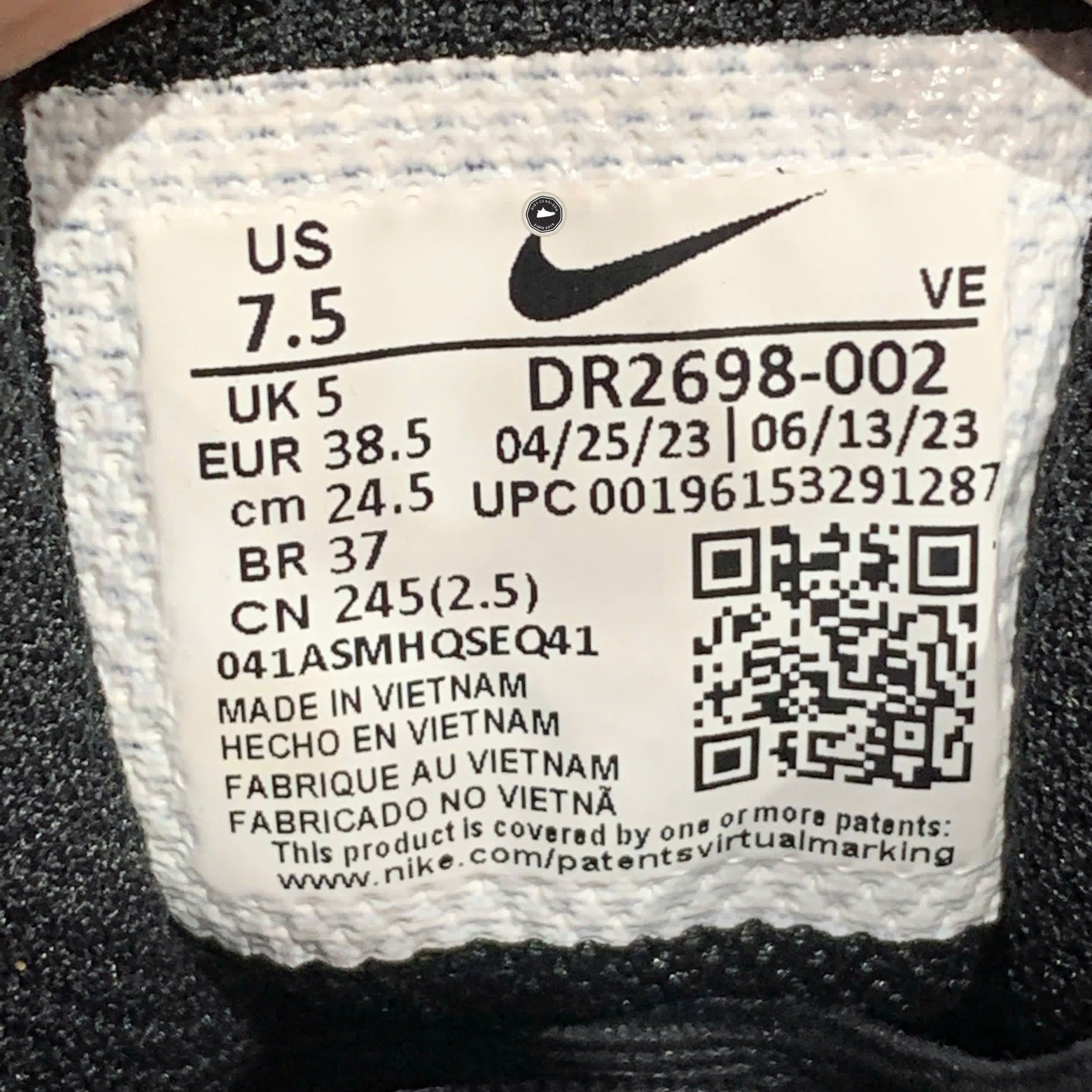 NIKE RUN SWIFT 3 DR2698 002 - SIZE 38.5 GIÀY 2HAND CHÍNH HÃNG - PVN20189