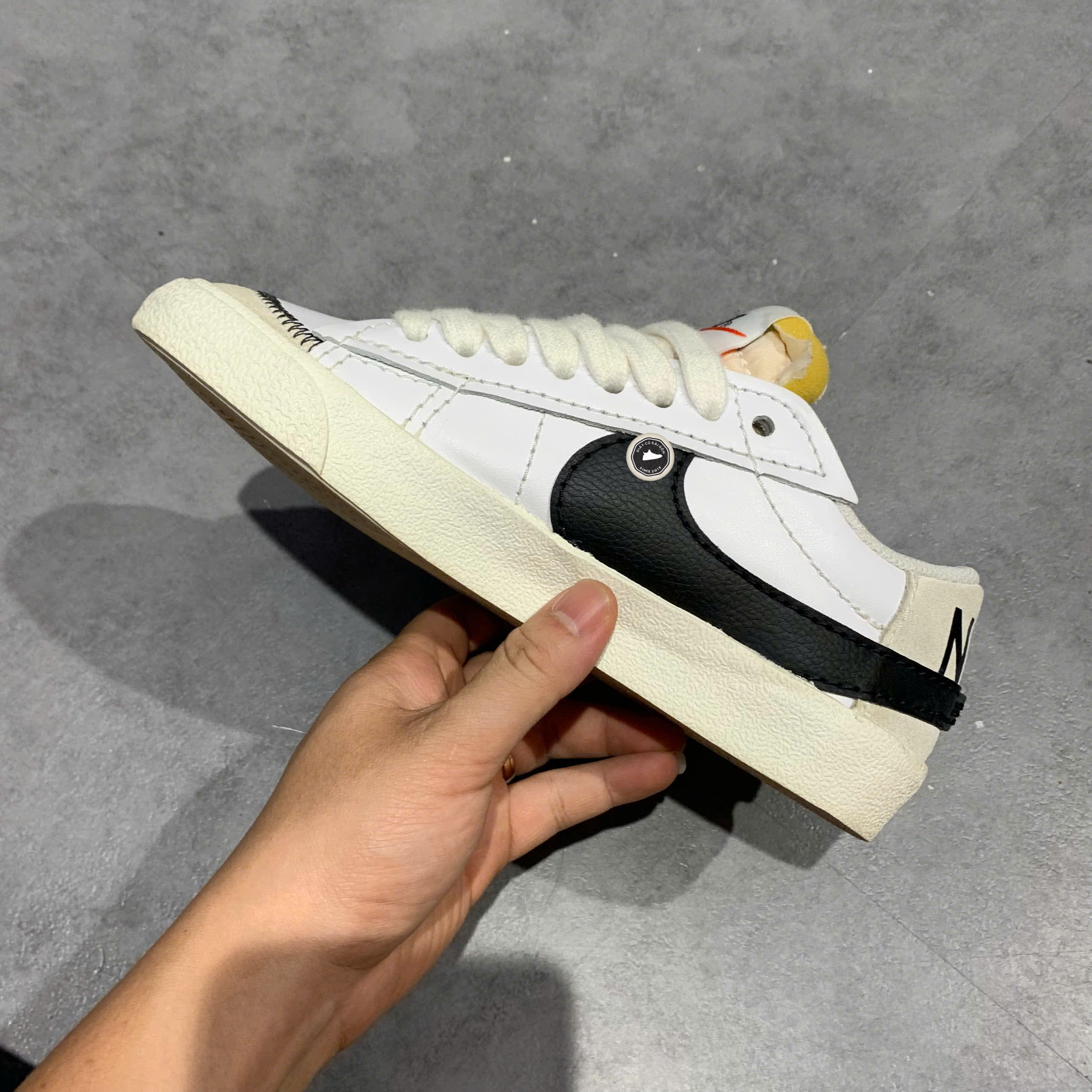 NIKE BLAZER LOW '77 JUMBO 'WHITE BLACK' DQ1470 101 - SIZE 38 GIÀY 2HAND CHÍNH HÃNG - PVN20259