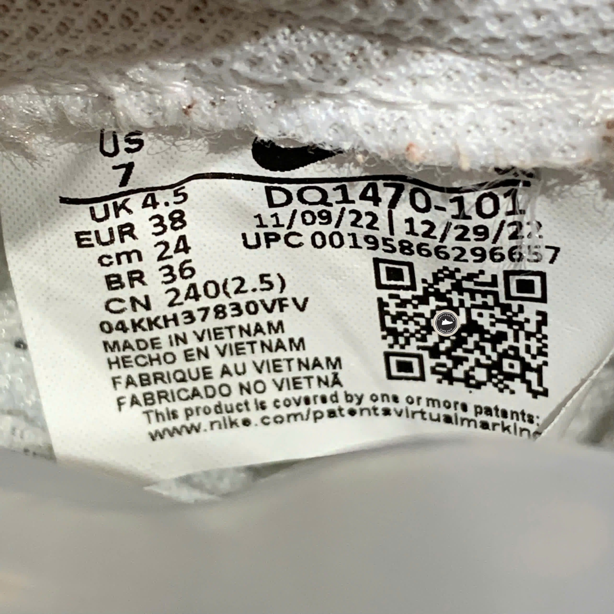 NIKE BLAZER LOW '77 JUMBO 'WHITE BLACK' DQ1470 101 - SIZE 38 GIÀY 2HAND CHÍNH HÃNG - PVN20259