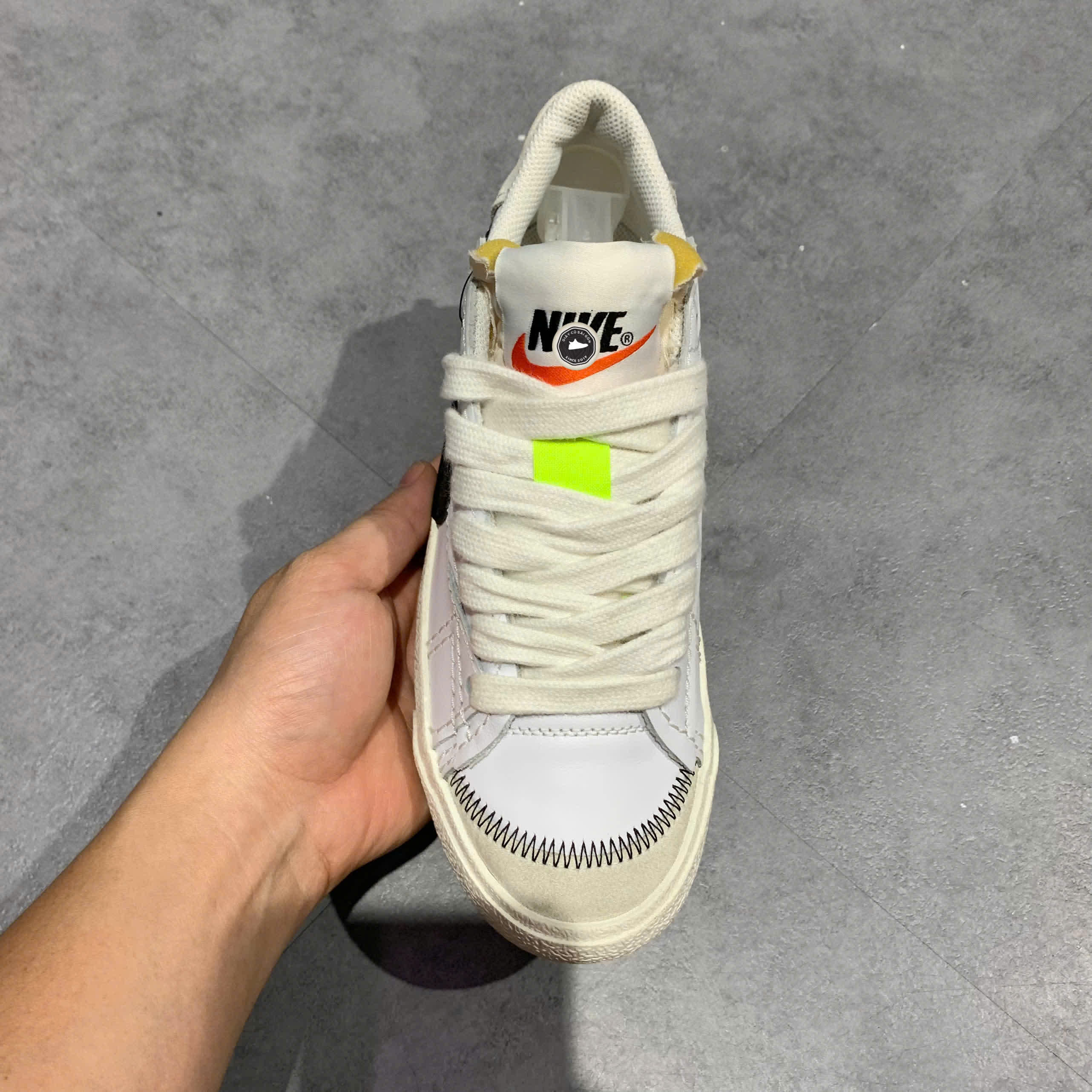 NIKE BLAZER LOW '77 JUMBO 'WHITE BLACK' DQ1470 101 - SIZE 38 GIÀY 2HAND CHÍNH HÃNG - PVN20259