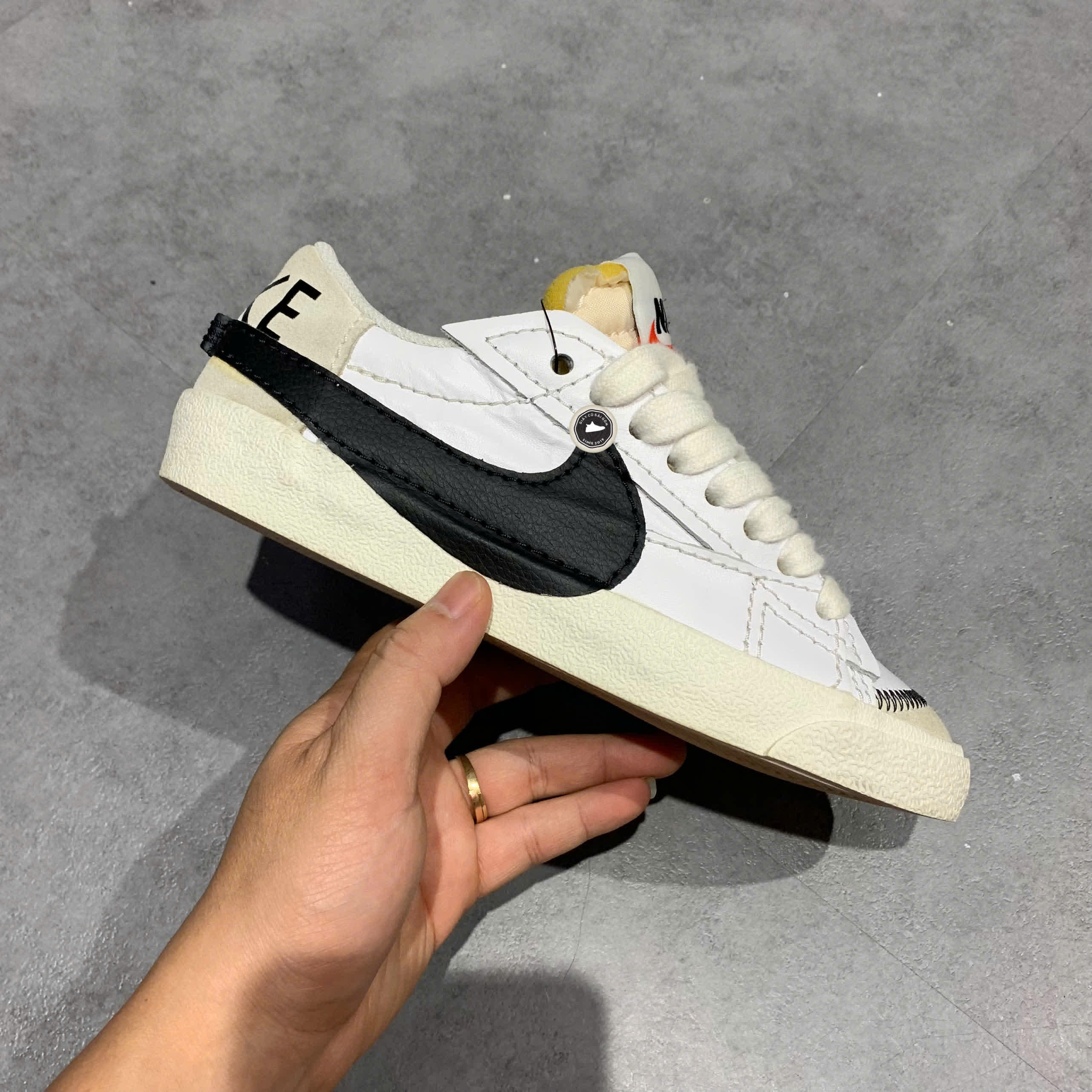 NIKE BLAZER LOW '77 JUMBO 'WHITE BLACK' DQ1470 101 - SIZE 38 GIÀY 2HAND CHÍNH HÃNG - PVN20259