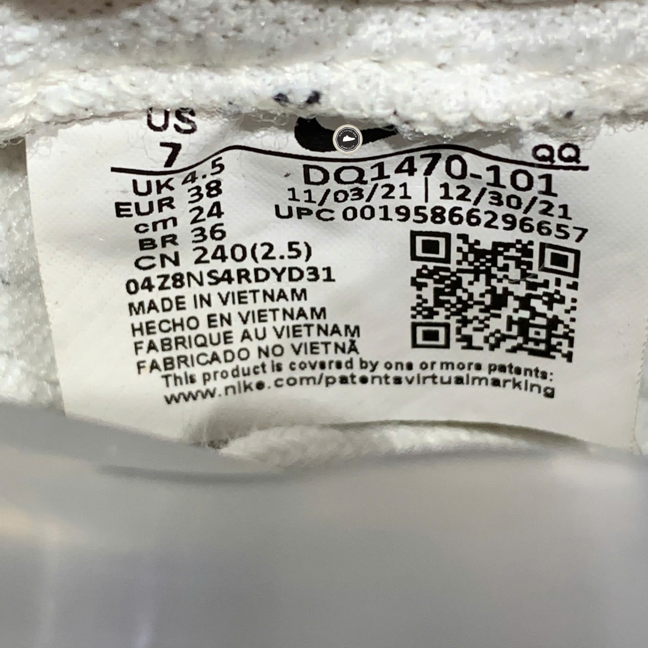 NIKE BLAZER LOW ′77 JUMBO DQ1470-101 SIZE 38 GIÀY 2HAND CHÍNH HÃNG PVN20258