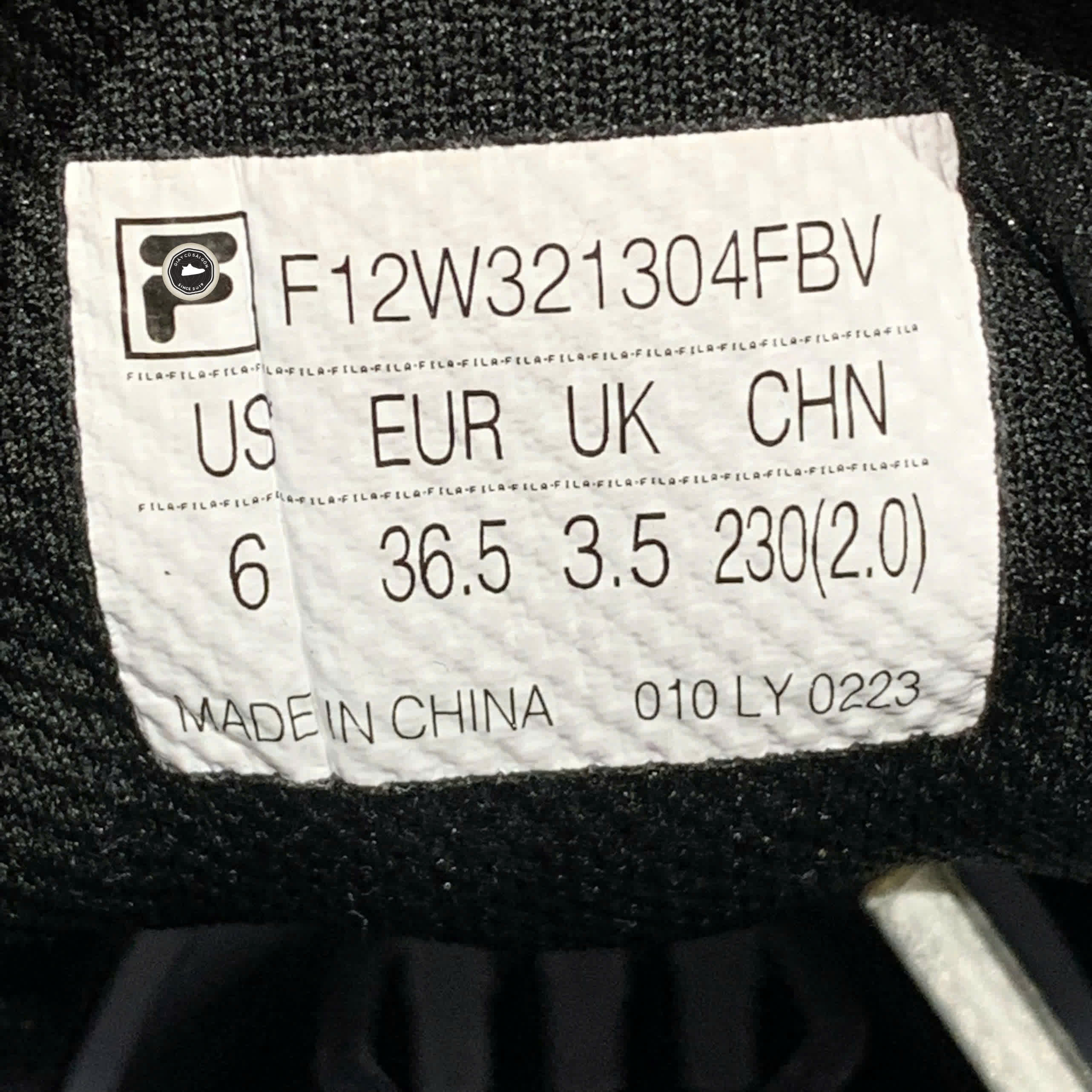 FILA 'BLACK' F12W321304FBV SIZE 36.5 GIÀY 2HAND CHÍNH HÃNG PVN20175