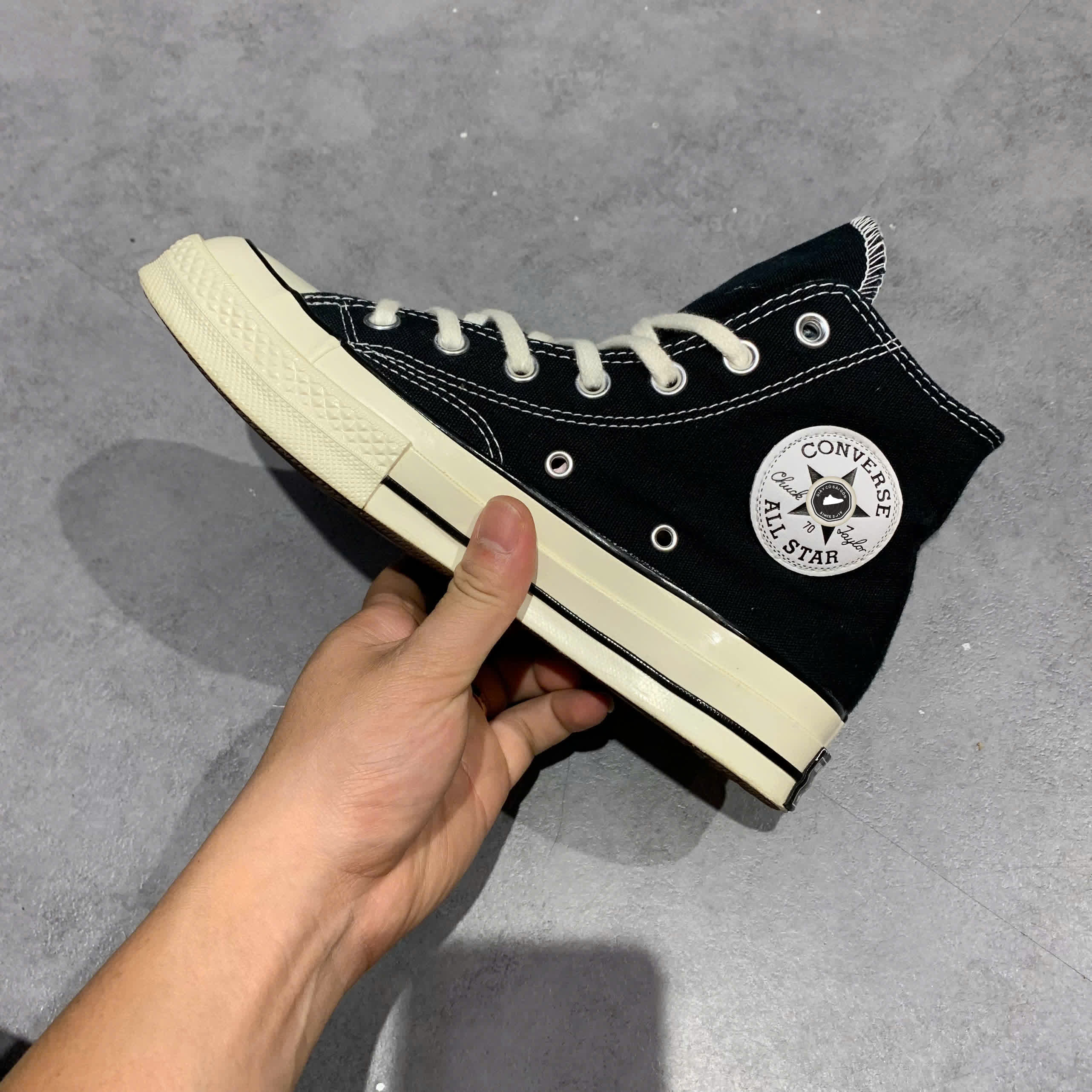 CONVERSE CHUCK 70 HI ‘BLACK’ 162050C SIZE 37.5 GIÀY 2HAND CHÍNH HÃNG PVN20167