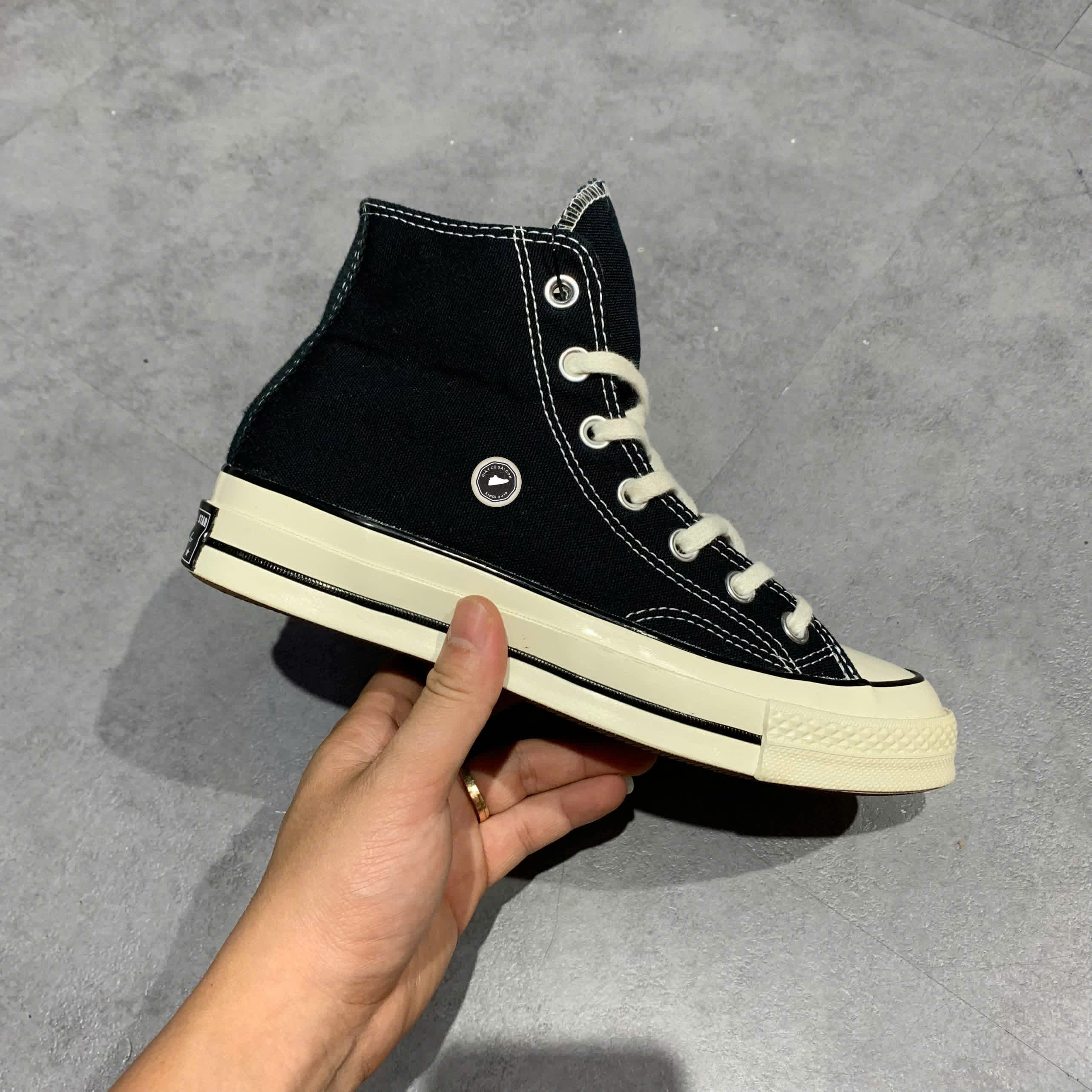 CONVERSE CHUCK 70 HI ‘BLACK’ 162050C SIZE 37.5 GIÀY 2HAND CHÍNH HÃNG PVN20167