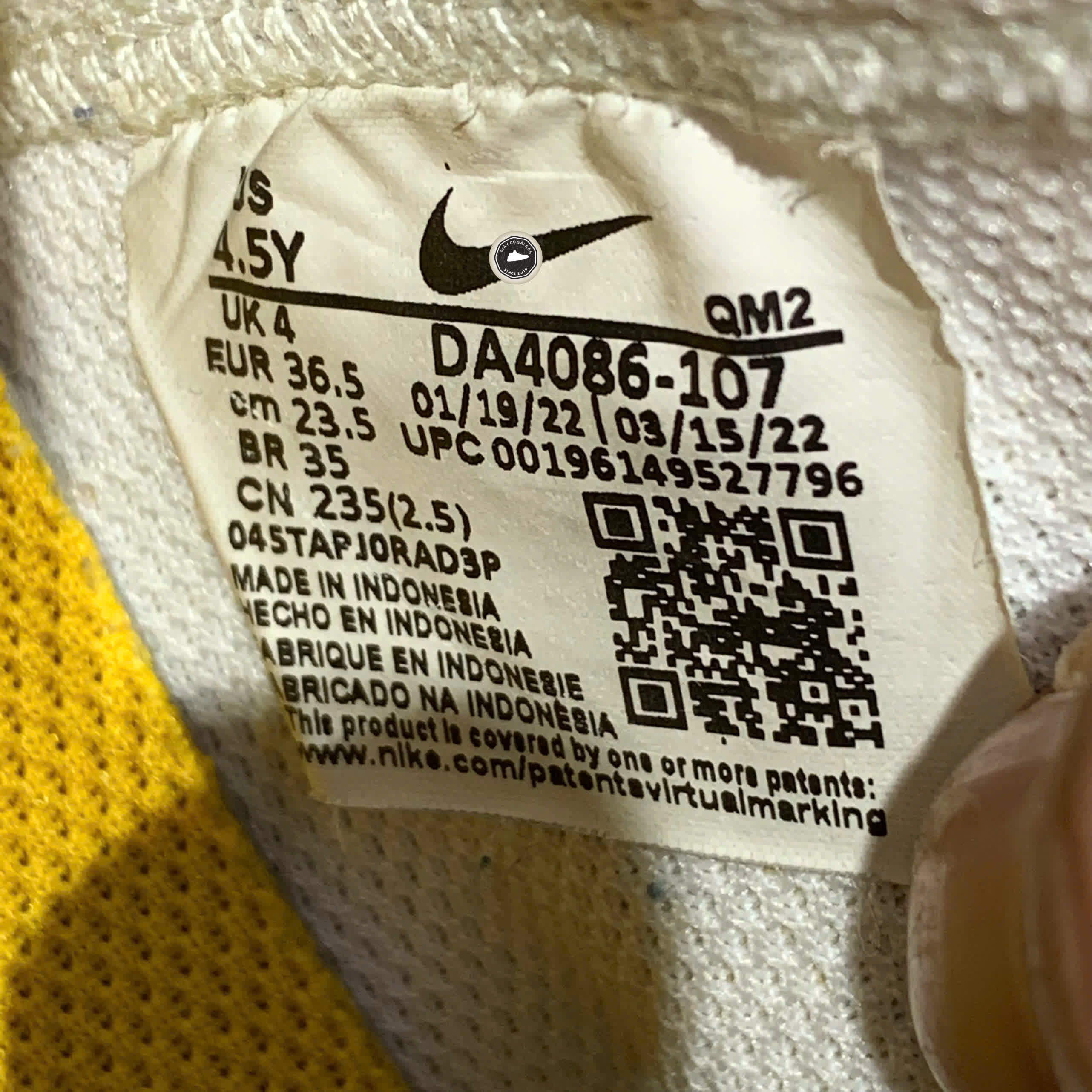 NIKE BLAZER MID ’77 WHITE LASER BLUE DA4086-107 SIZE 36.5 GIÀY 2HAND CHÍNH HÃNG PVN20241