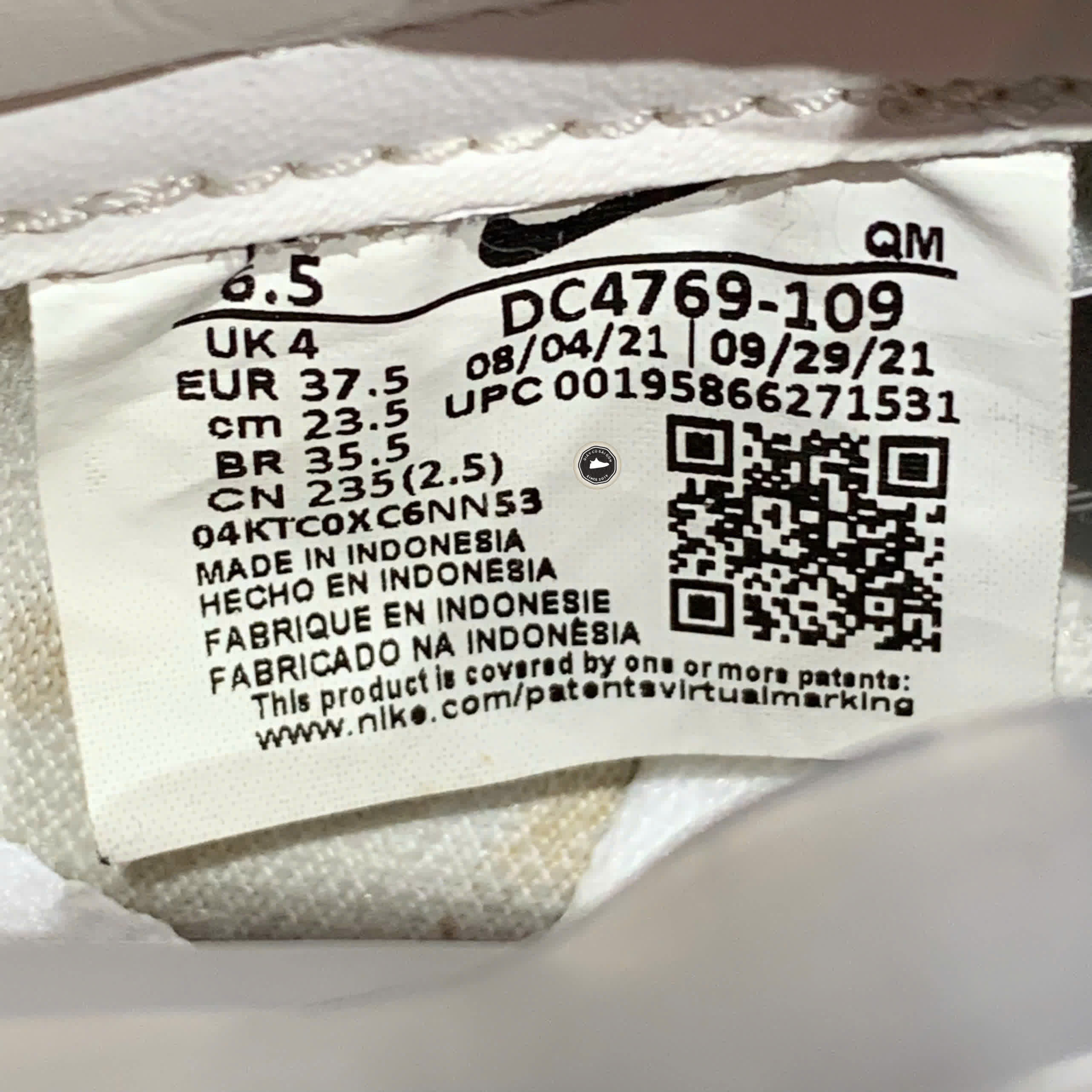 NIKE BLAZER LOW ’77 WHITE ROSE DC4769-109 SIZE 37.5 GIÀY 2HAND CHÍNH HÃNG PVN20232