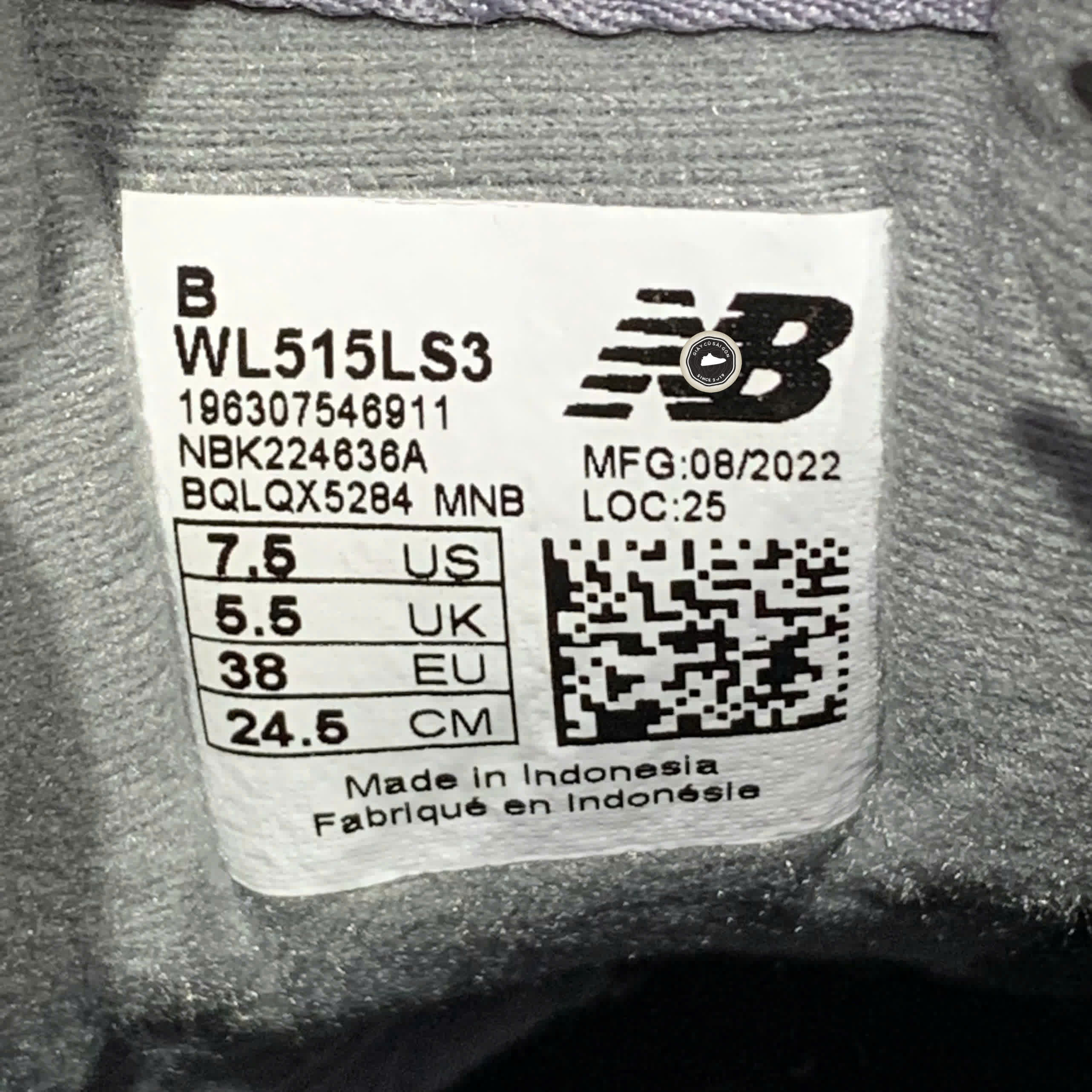 NEW BALANCE WL515LS3 SIZE 38 GIÀY 2HAND CHÍNH HÃNG PVN20237