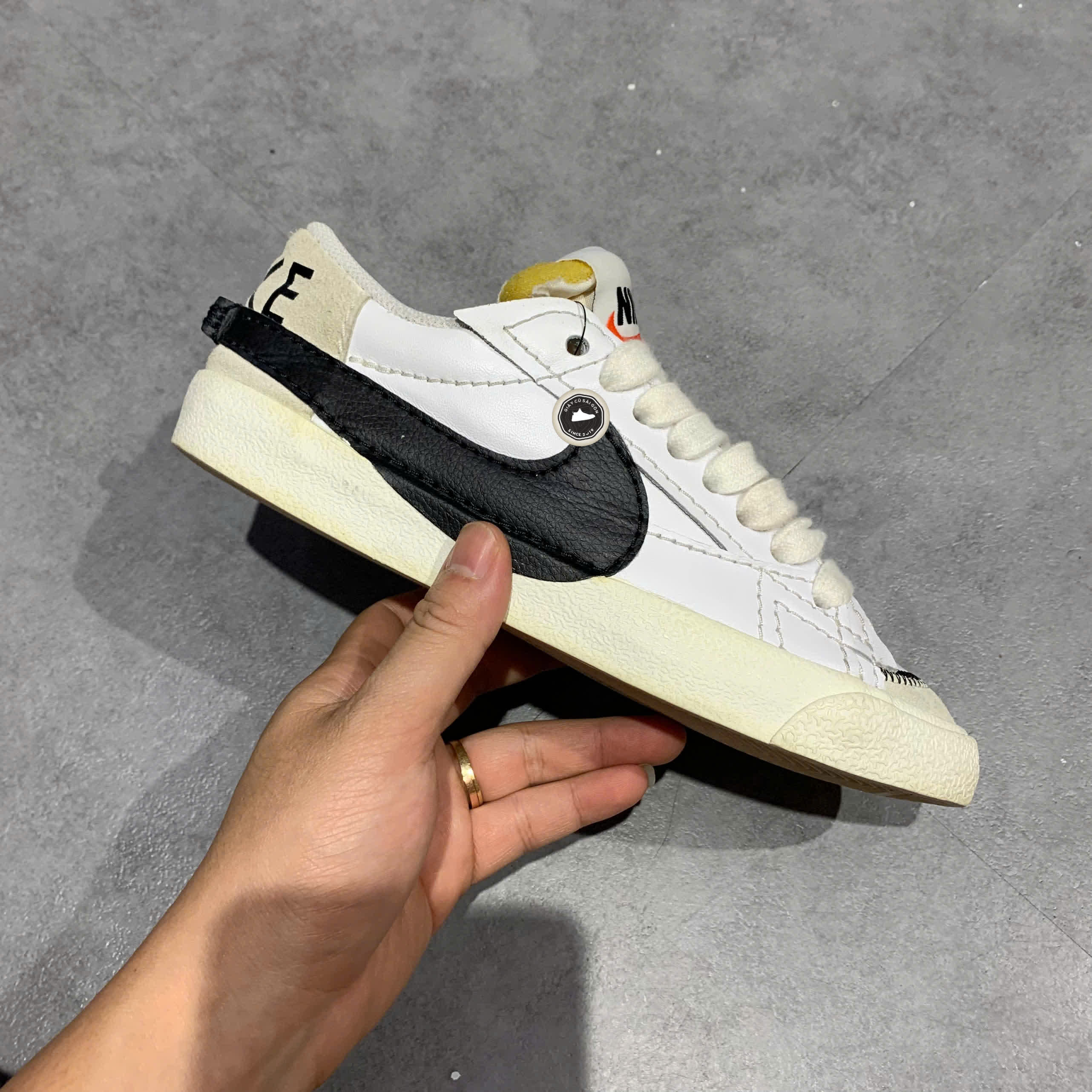 NIKE BLAZER LOW '77 JUMBO DQ1470-101 SIZE 38 GIÀY 2HAND CHÍNH HÃNG PVN20196