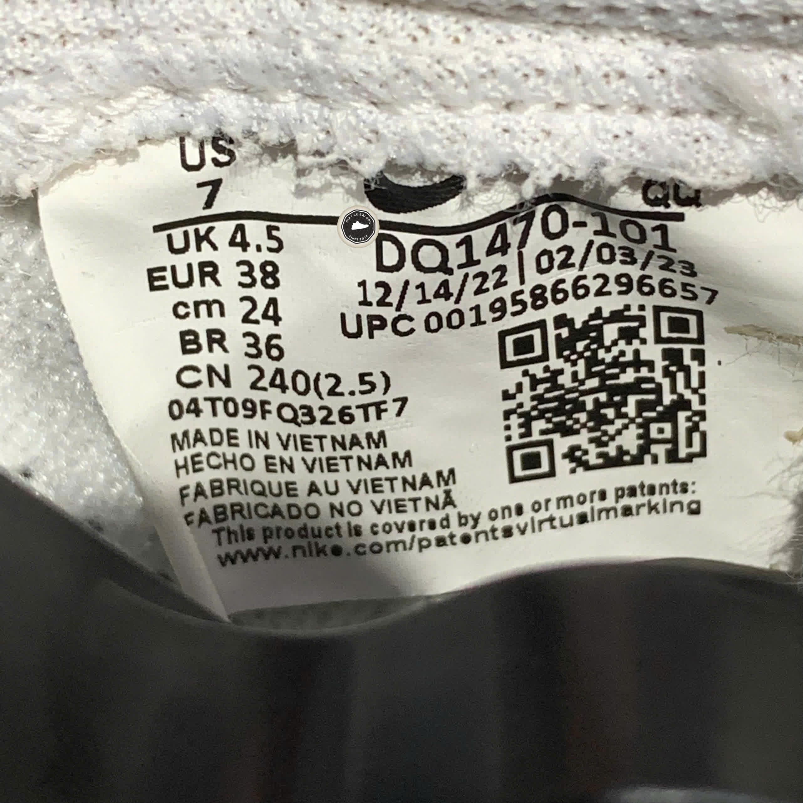 NIKE BLAZER LOW '77 JUMBO DQ1470-101 SIZE 38 GIÀY 2HAND CHÍNH HÃNG PVN20196