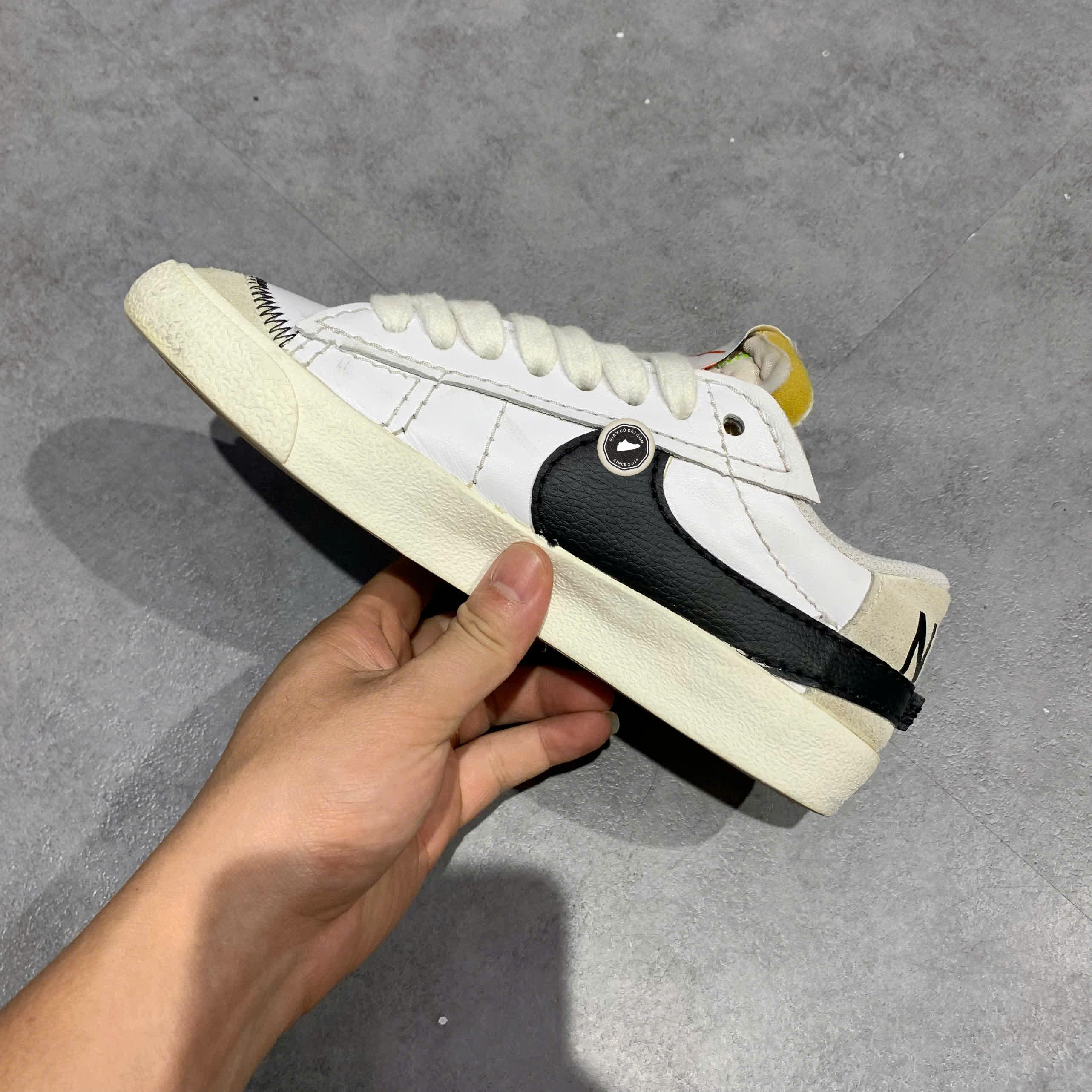 NIKE BLAZER LOW '77 JUMBO DQ1470-101 SIZE 38 GIÀY 2HAND CHÍNH HÃNG PVN20196