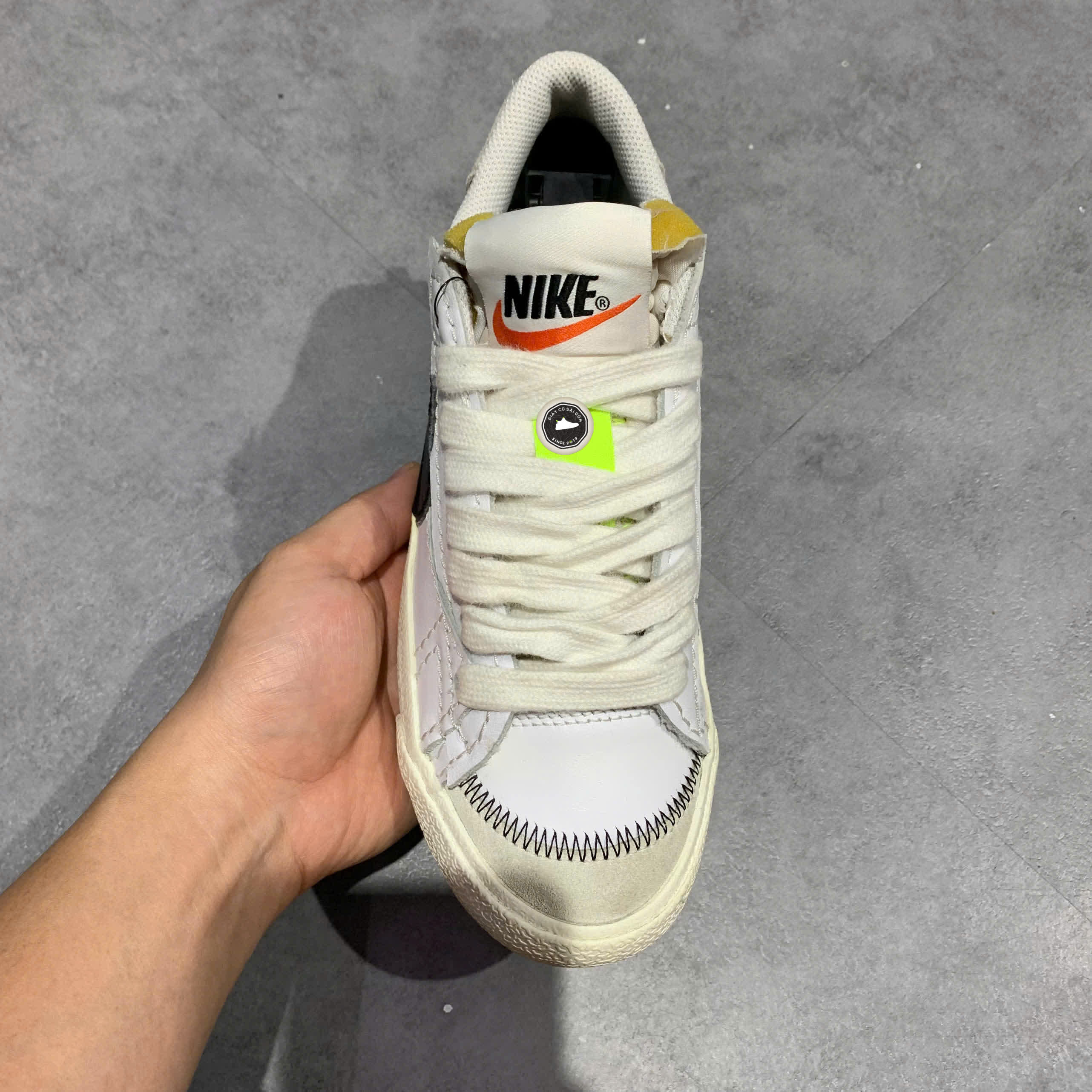 NIKE BLAZER LOW '77 JUMBO DQ1470-101 SIZE 38 GIÀY 2HAND CHÍNH HÃNG PVN20196