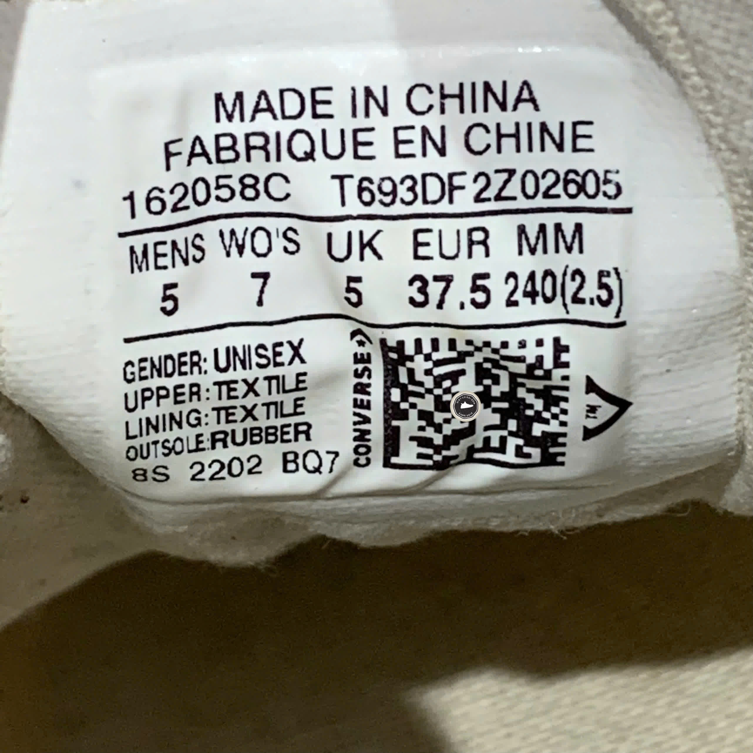 CHUCK TAYLOR ALL STAR 70 OX BLACK 162058C – SIZE 37.5 GIÀY 2HAND CHÍNH HÃNG – PVN20247