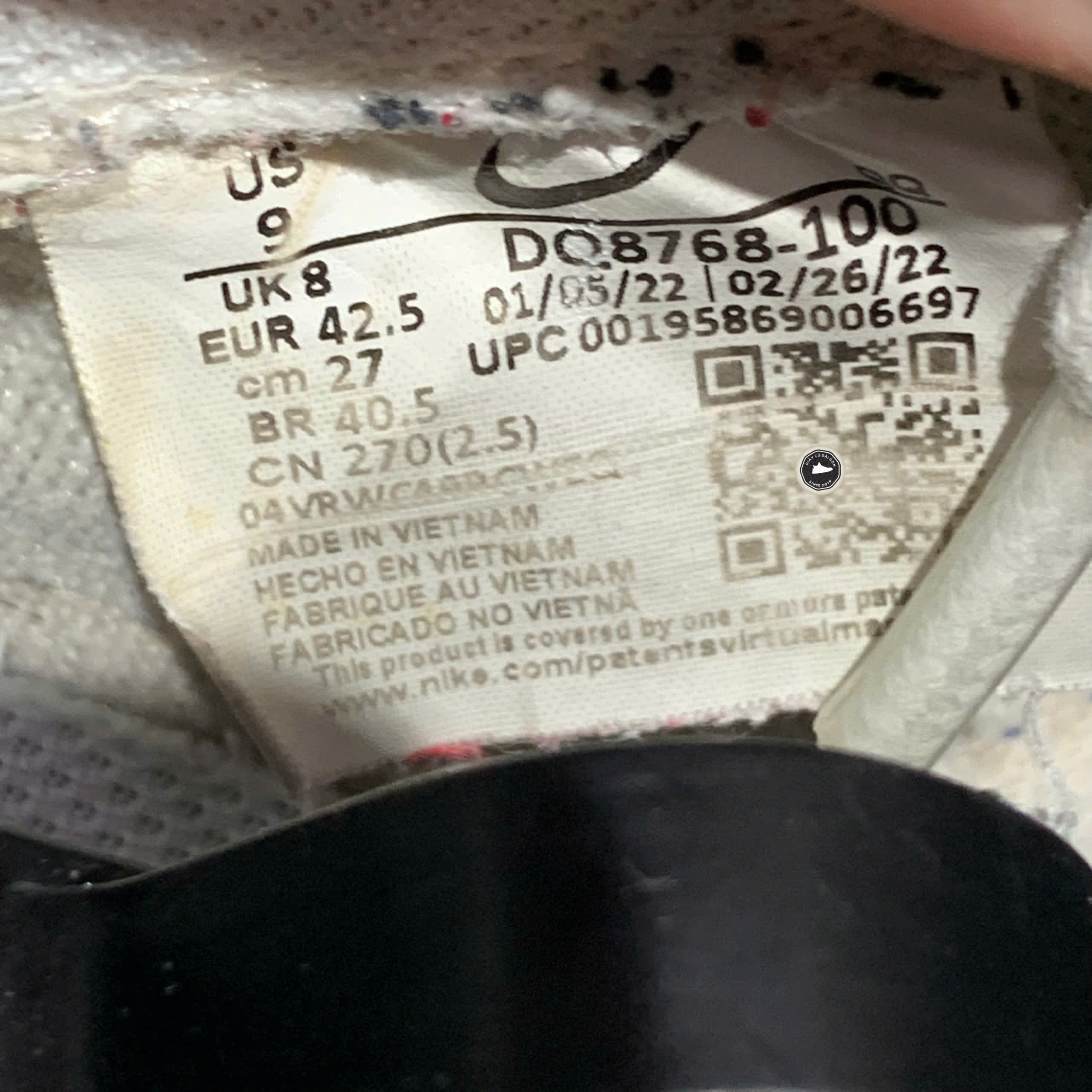 NIKE BLAZER LOW ’77 JUMBO “WHITE / OLD ROYAL” DQ8768-100 SIZE 42 ½ GIÀY 2HAND CHÍNH HÃNG PVN19972