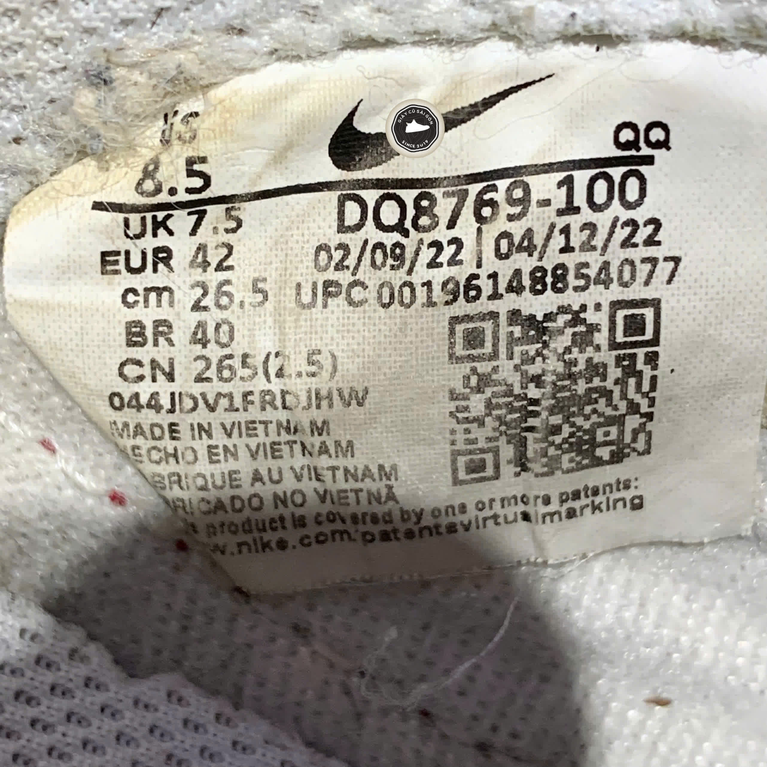 NIKE BLAZER LOW ’77 JUMBO “WHITE / PHOTON DUST / UNIVERSITY RED” DQ8769-100 SIZE 42 GIÀY 2HAND CHÍNH HÃNG PVN19931