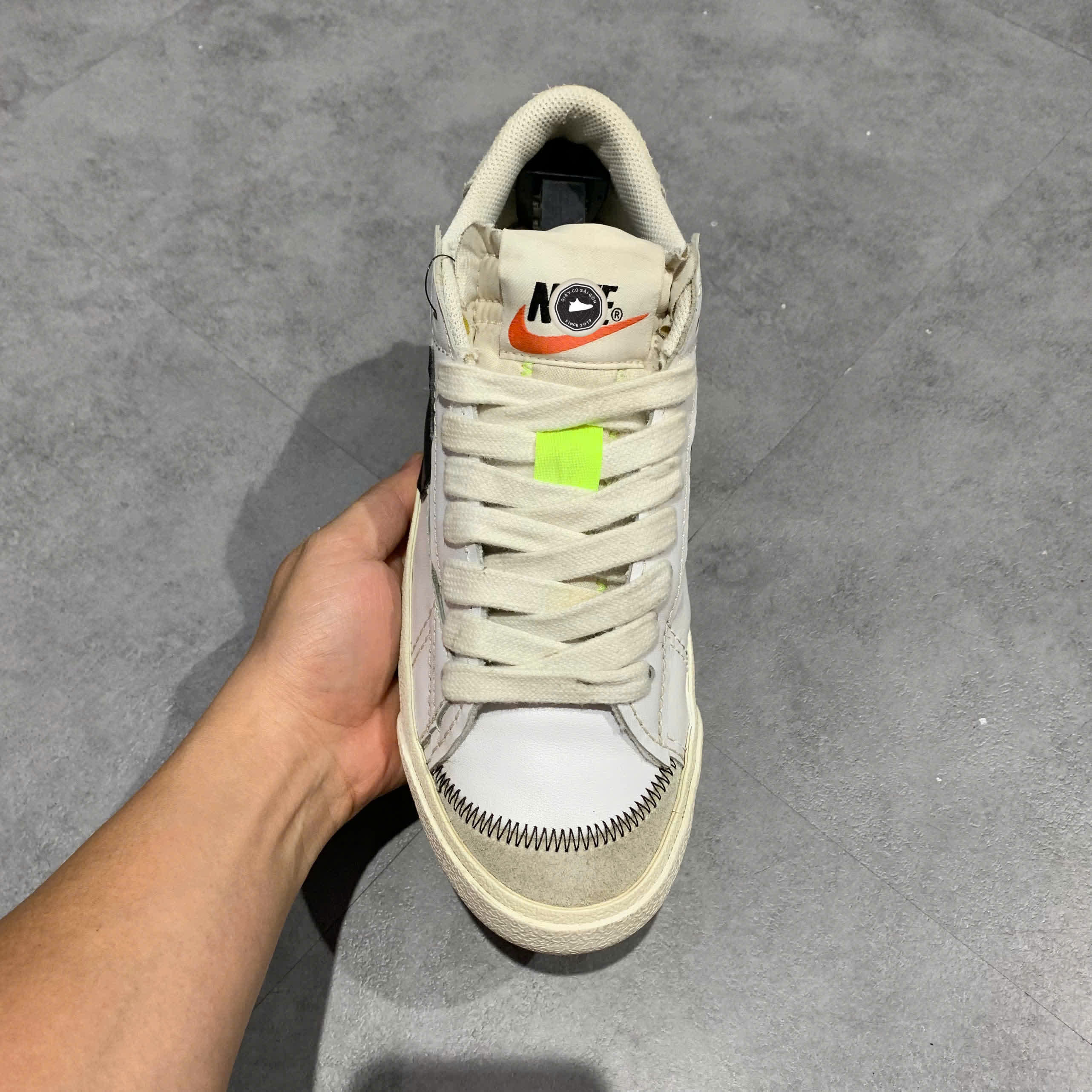 NIKE BLAZER LOW ’77 JUMBO ‘WHITE/BLACK/SAIL’ DN2158-101 SIZE 42.5 GIÀY 2HAND CHÍNH HÃNG PVN19985
