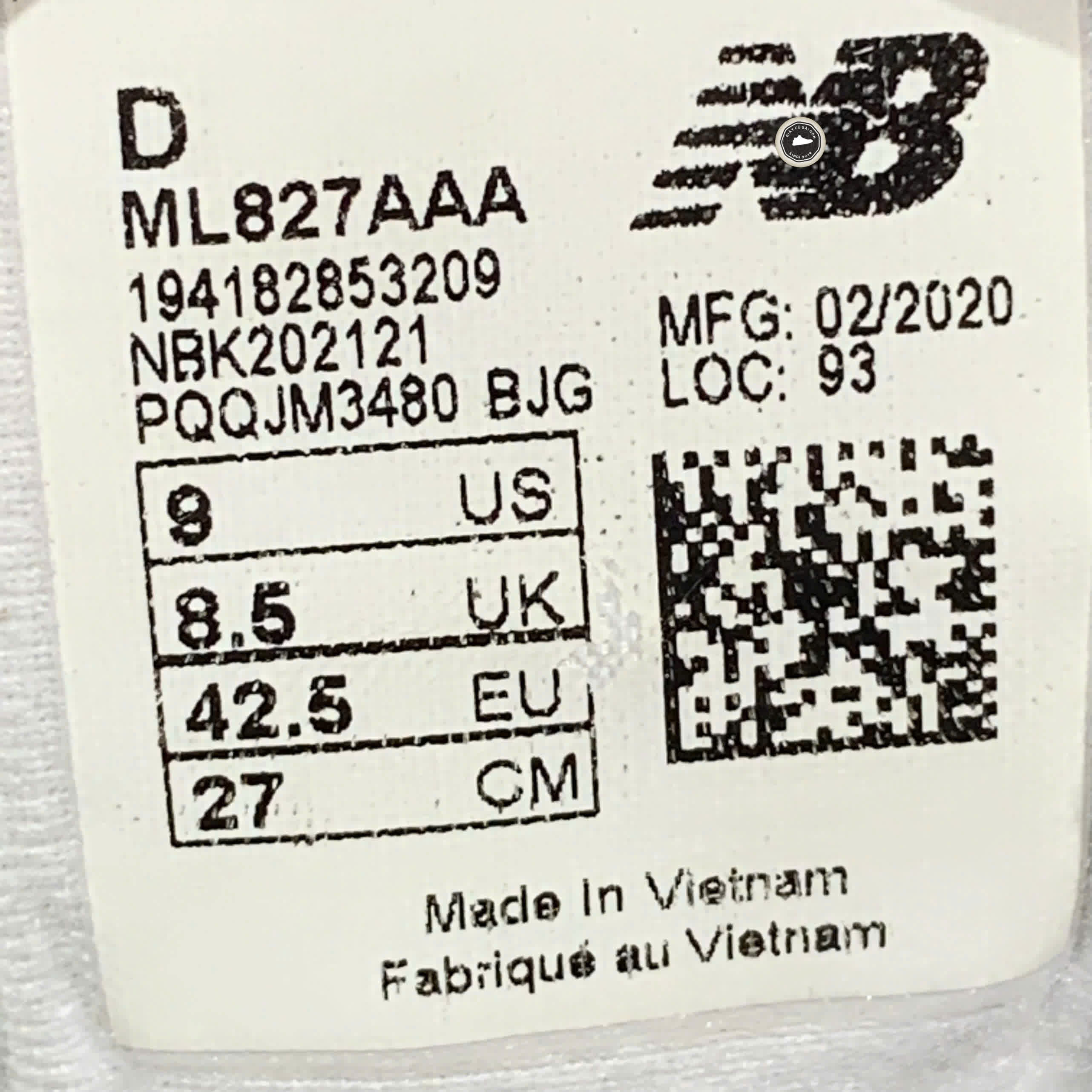 NEW BALANCE 827 ML827AAA SIZE 42.5 GIÀY 2HAND CHÍNH HÃNG PVN19997