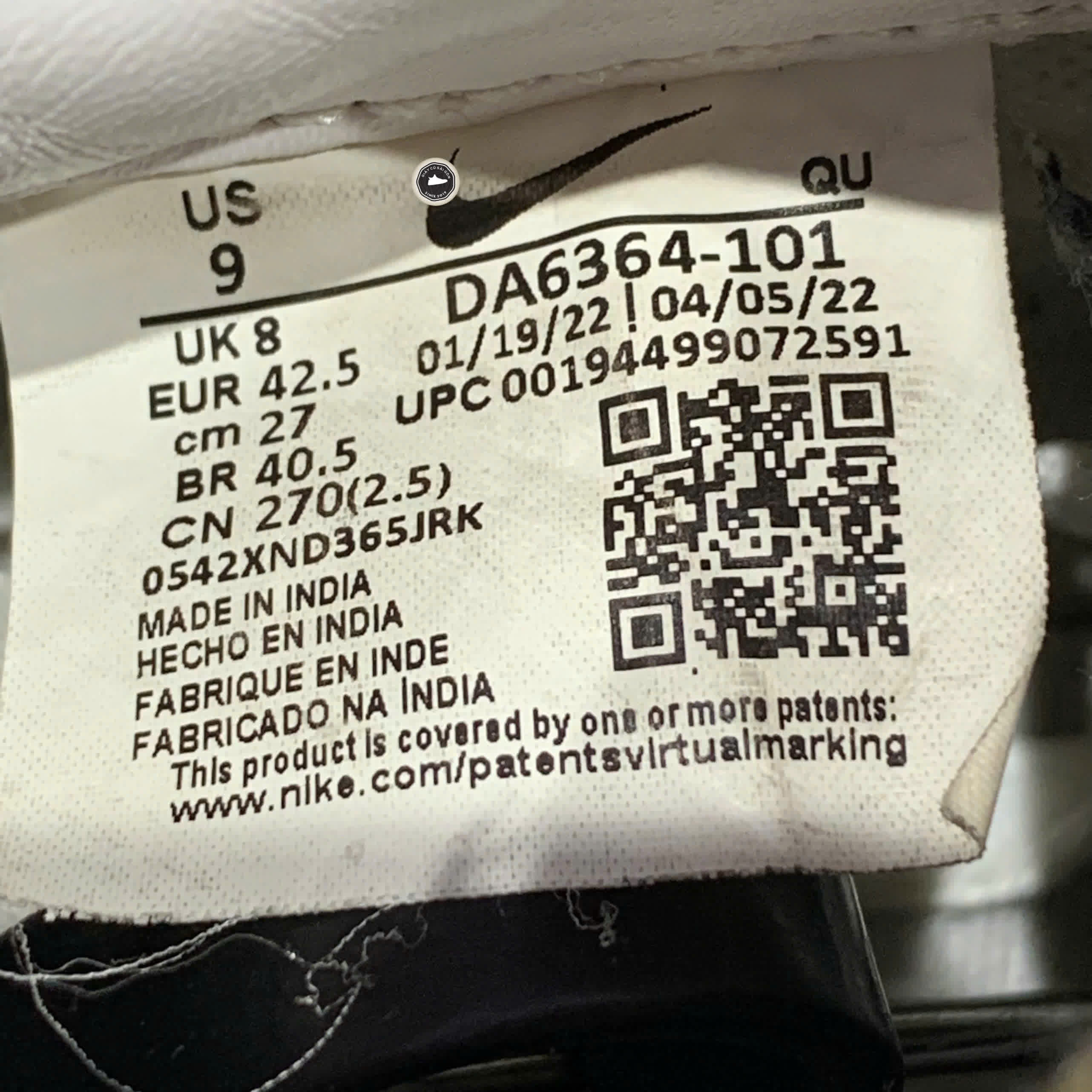 NIKE BLAZER LOW ’77 VINTAGE – DA6364-101 SIZE 42.5 GIÀY 2HAND CHÍNH HÃNG PVN20020