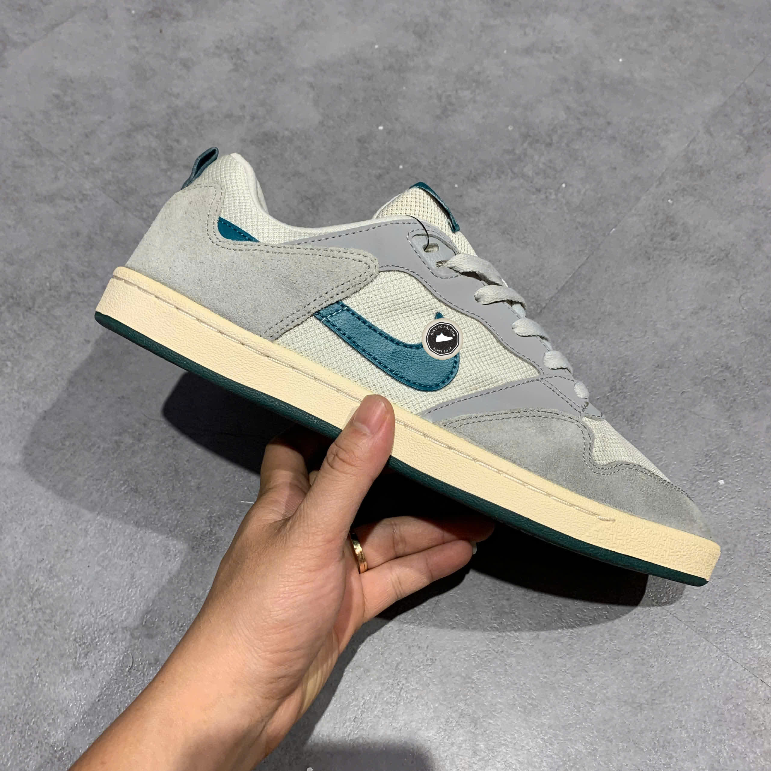 NIKE SB ALLEYOOP ‘PARTICLE GREY / GEODE TEAL’ CJ0882-003 SIZE 45 GIÀY 2HAND CHÍNH HÃNG PVN20046