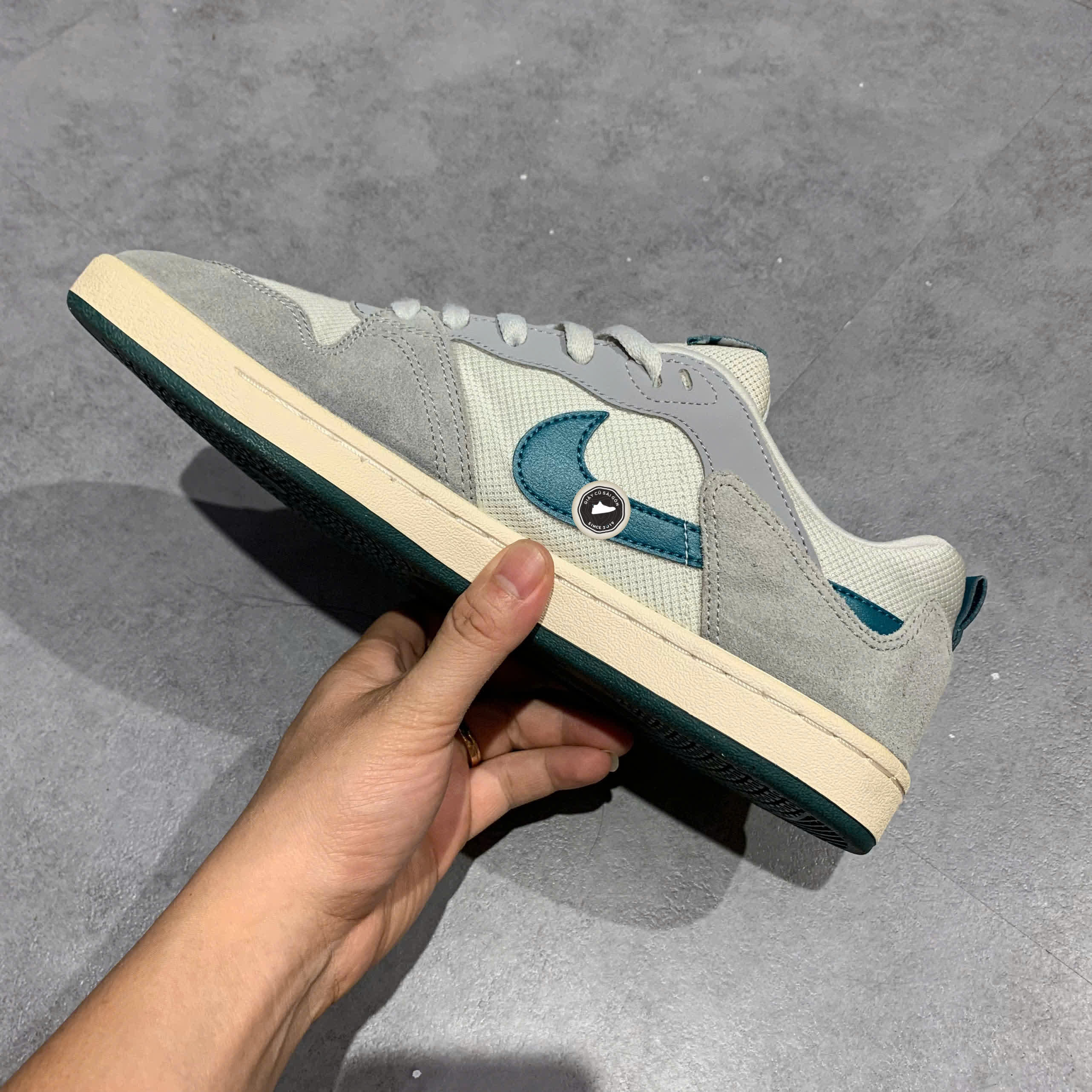 NIKE SB ALLEYOOP ‘PARTICLE GREY / GEODE TEAL’ CJ0882-003 SIZE 45 GIÀY 2HAND CHÍNH HÃNG PVN20046