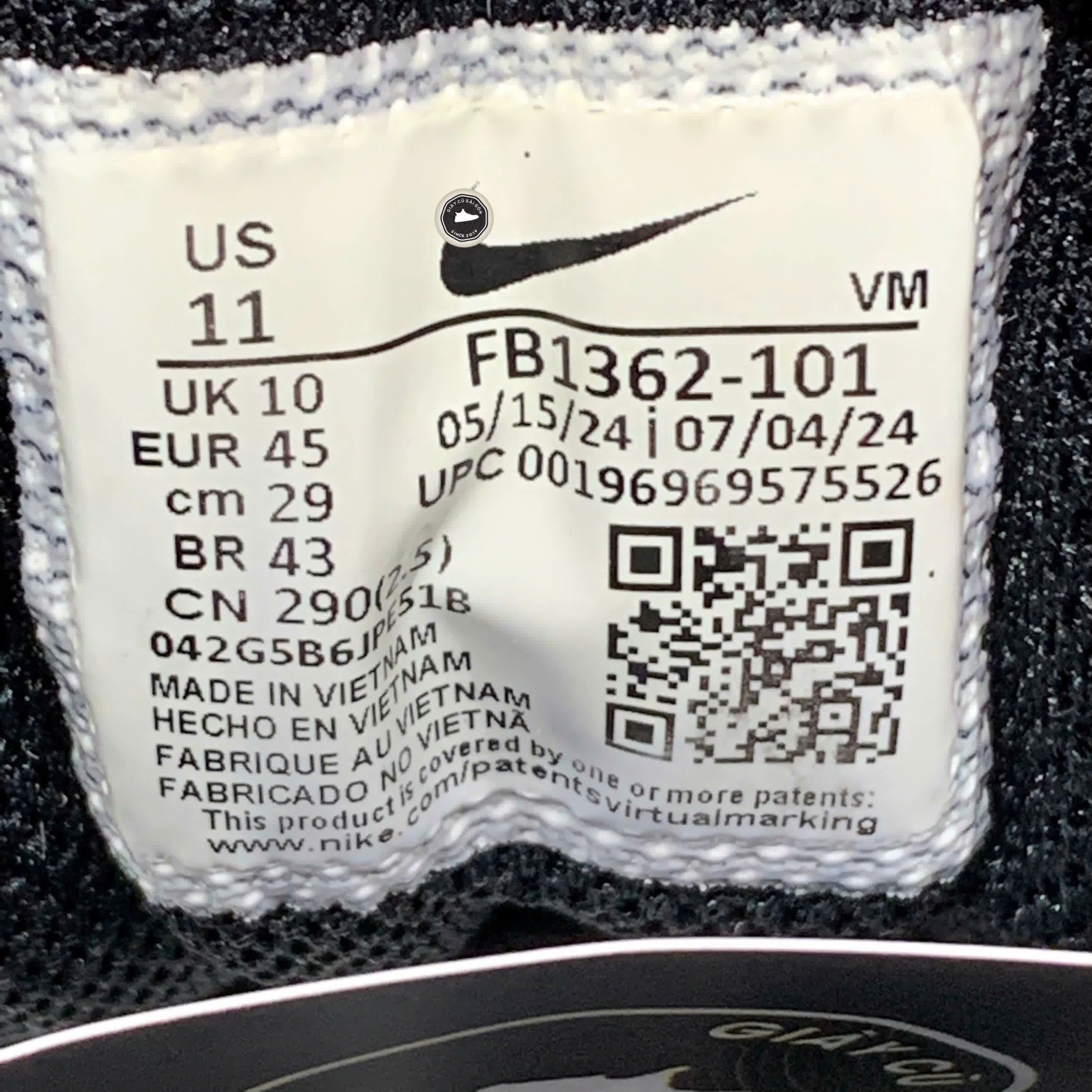 NIKE FULL FORCE LOW FB1362-101 SIZE 45 GIÀY 2HAND CHÍNH HÃNG PVN20073